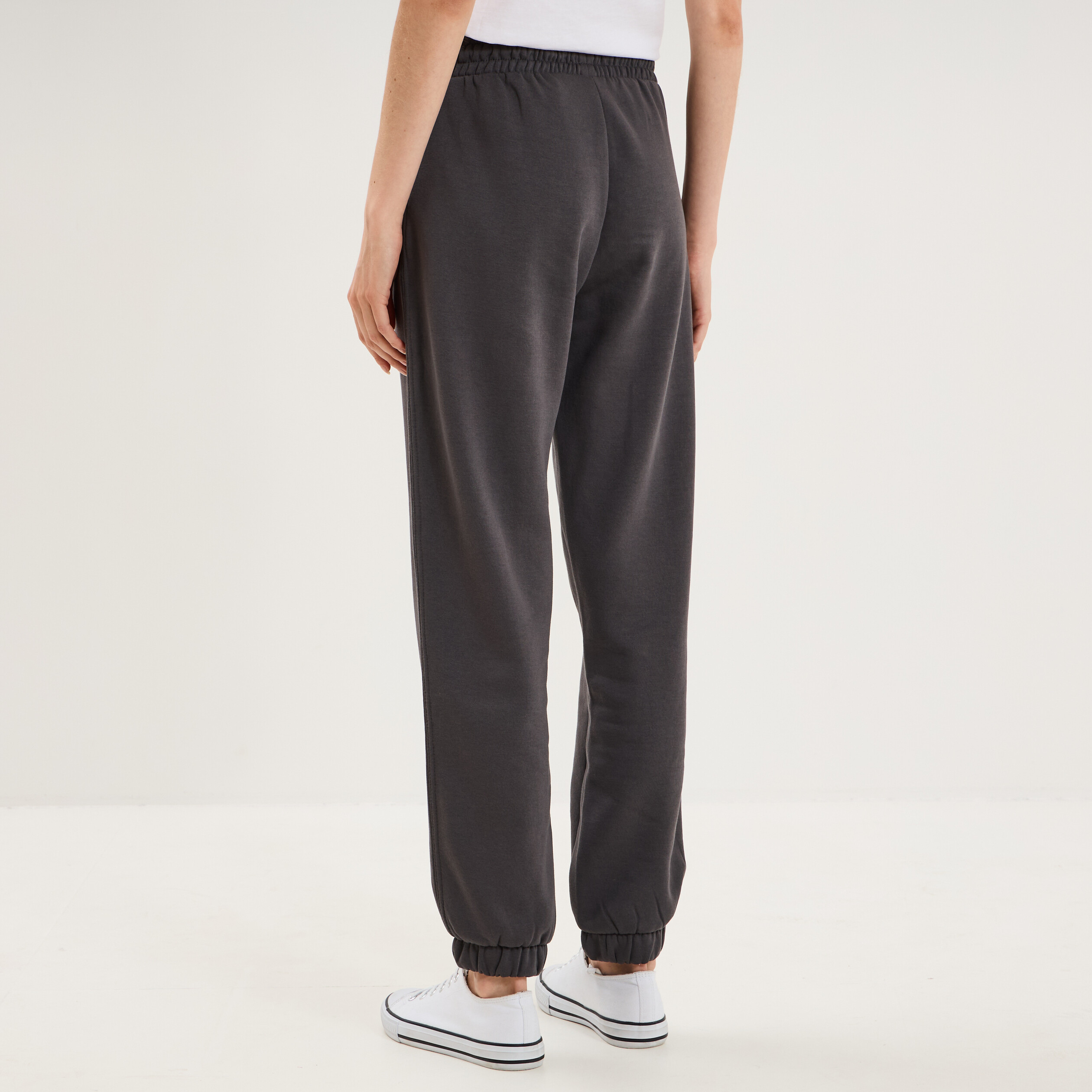 Pantalon de jogging molletonn&eacute; gris fonc&eacute; femme