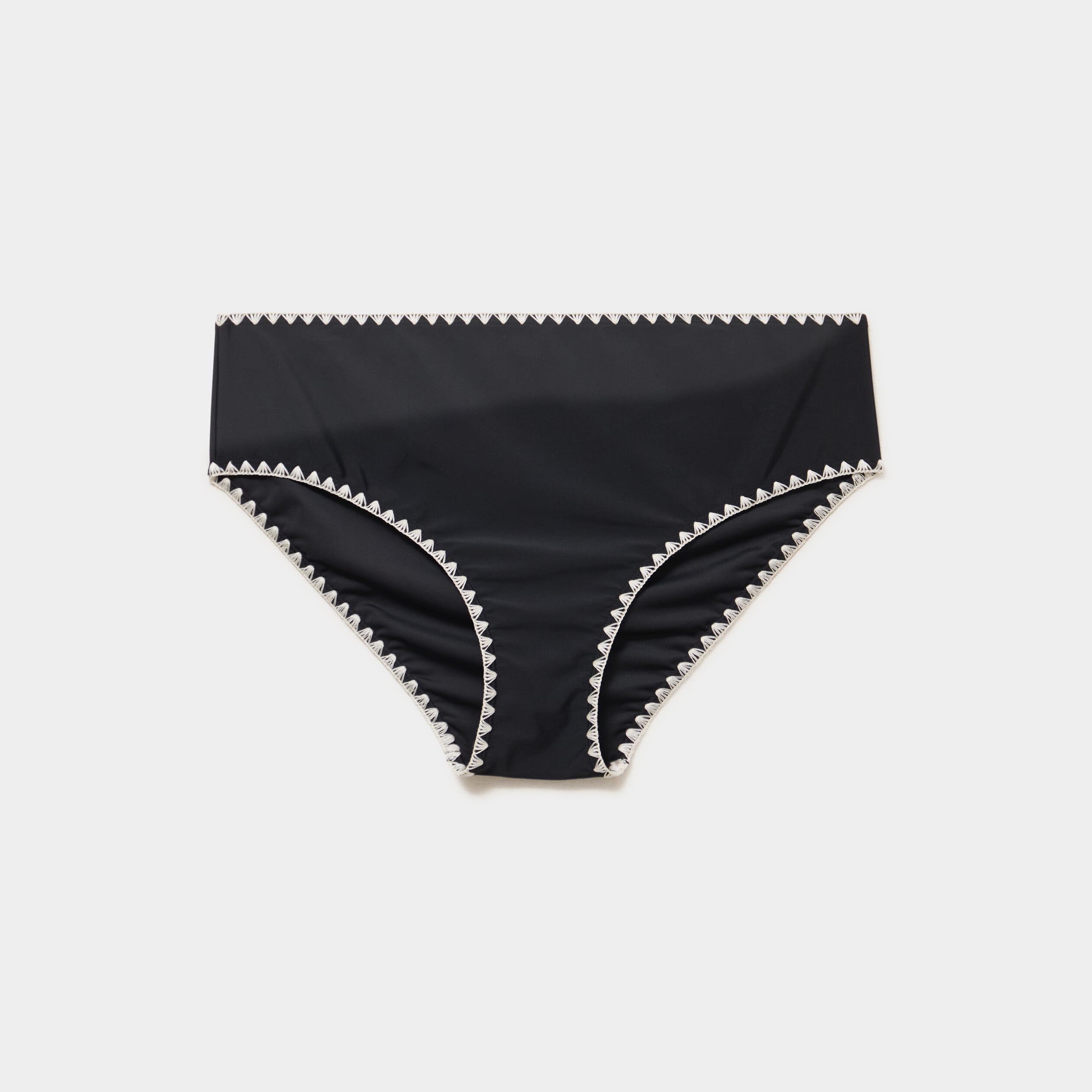 Bas de maillot de bain brod&eacute; noir femme grande taille
