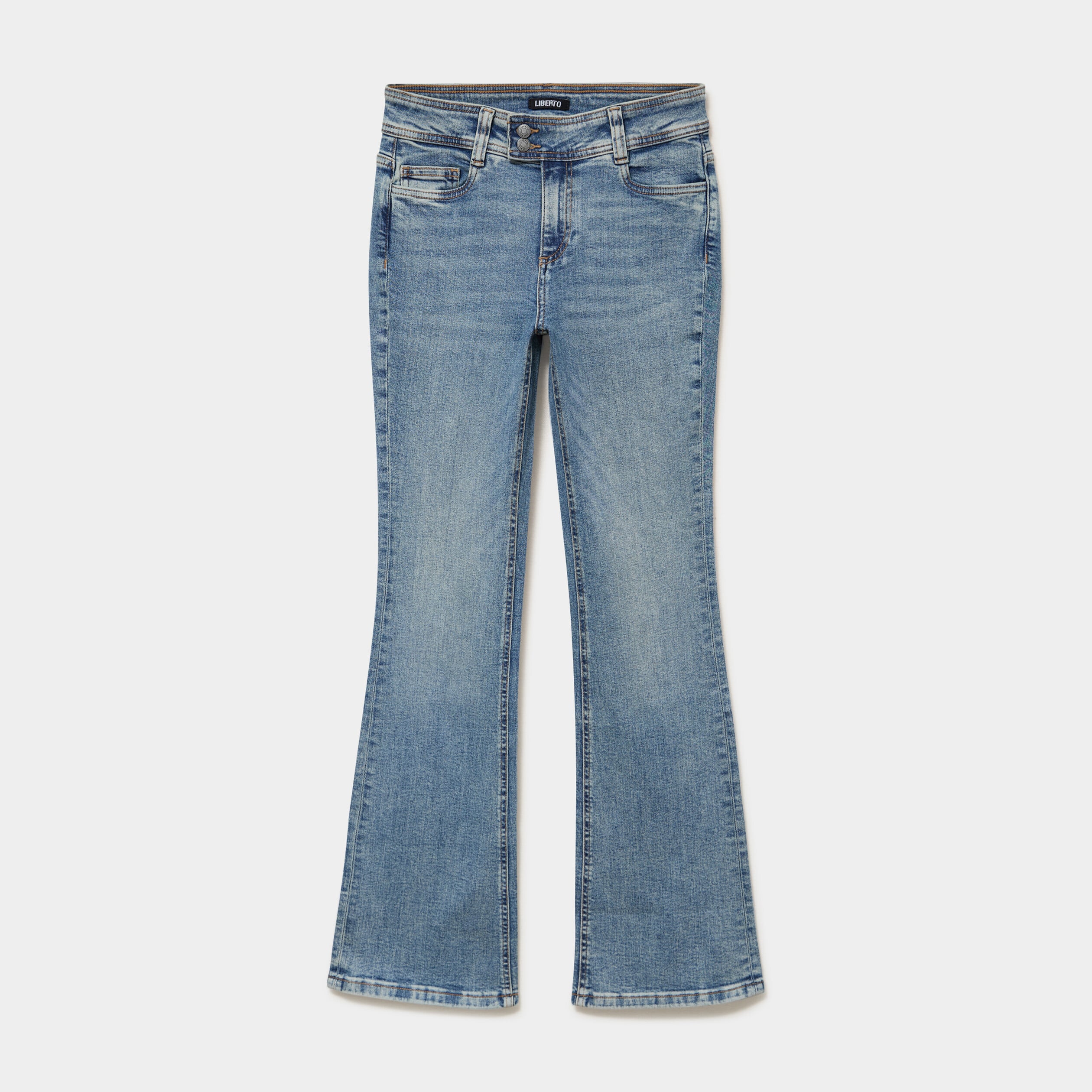 Jean flare taille basse denim dirty femme