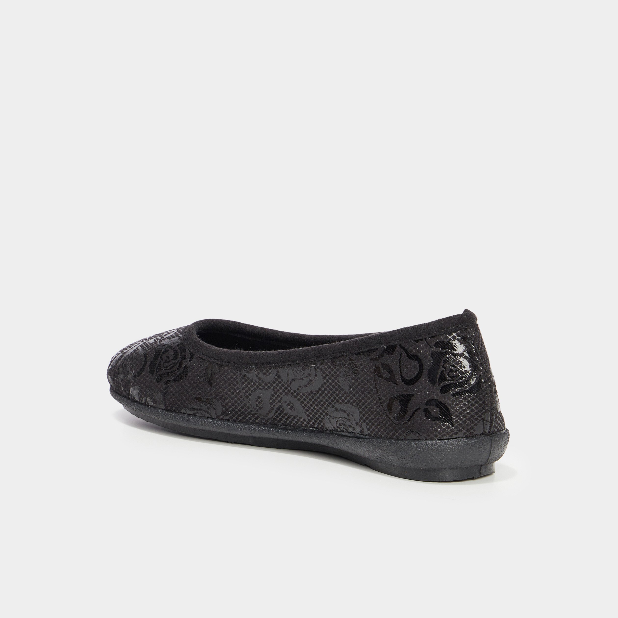 chaussons ballerines details irises noir femme Chaussons ballerines détails irisés noir femme