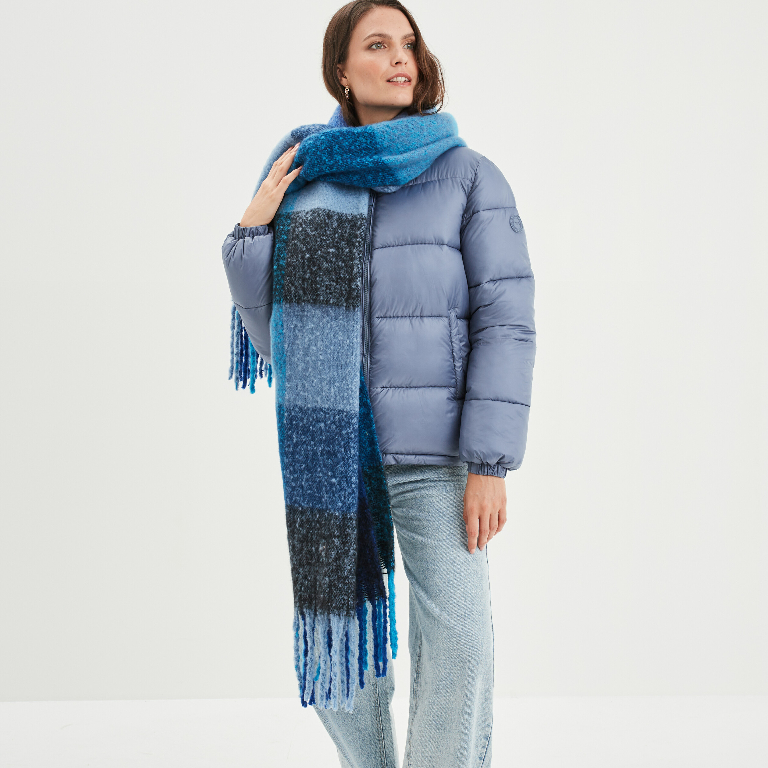 Écharpe bleu femme