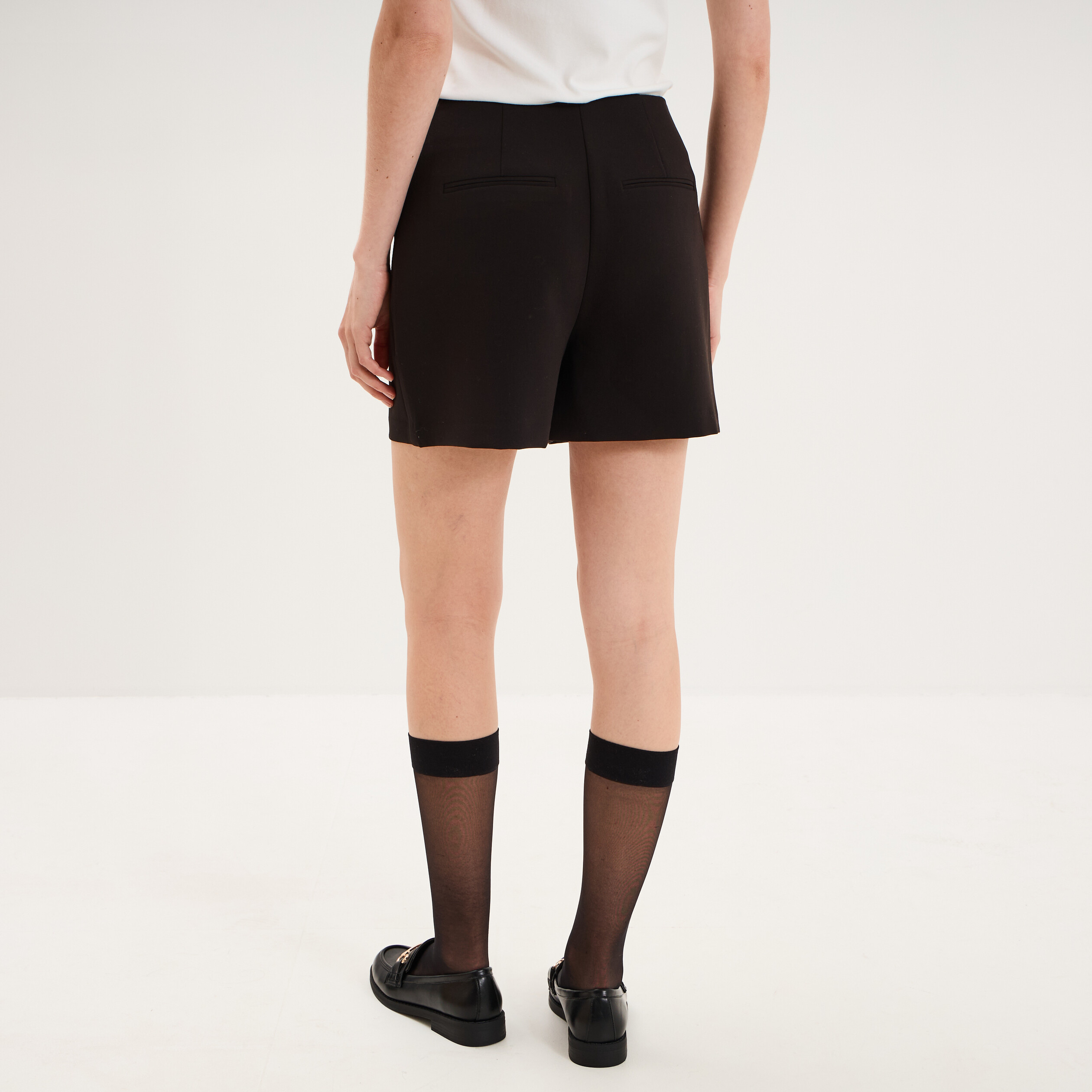 Jupe-short portefeuille courte noir femme