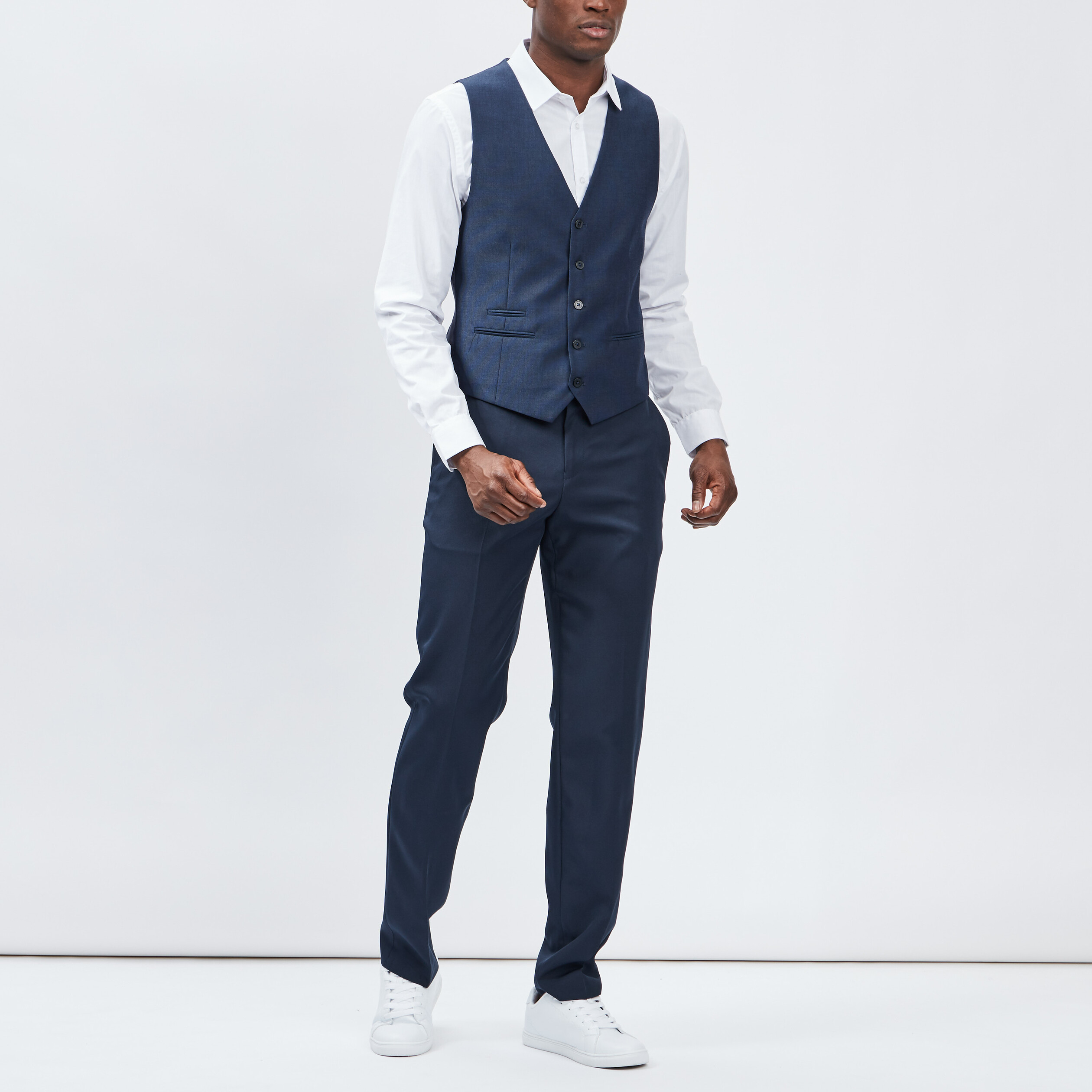 veston boutonne sans manches bleu homme Veston boutonné sans manches bleu homme