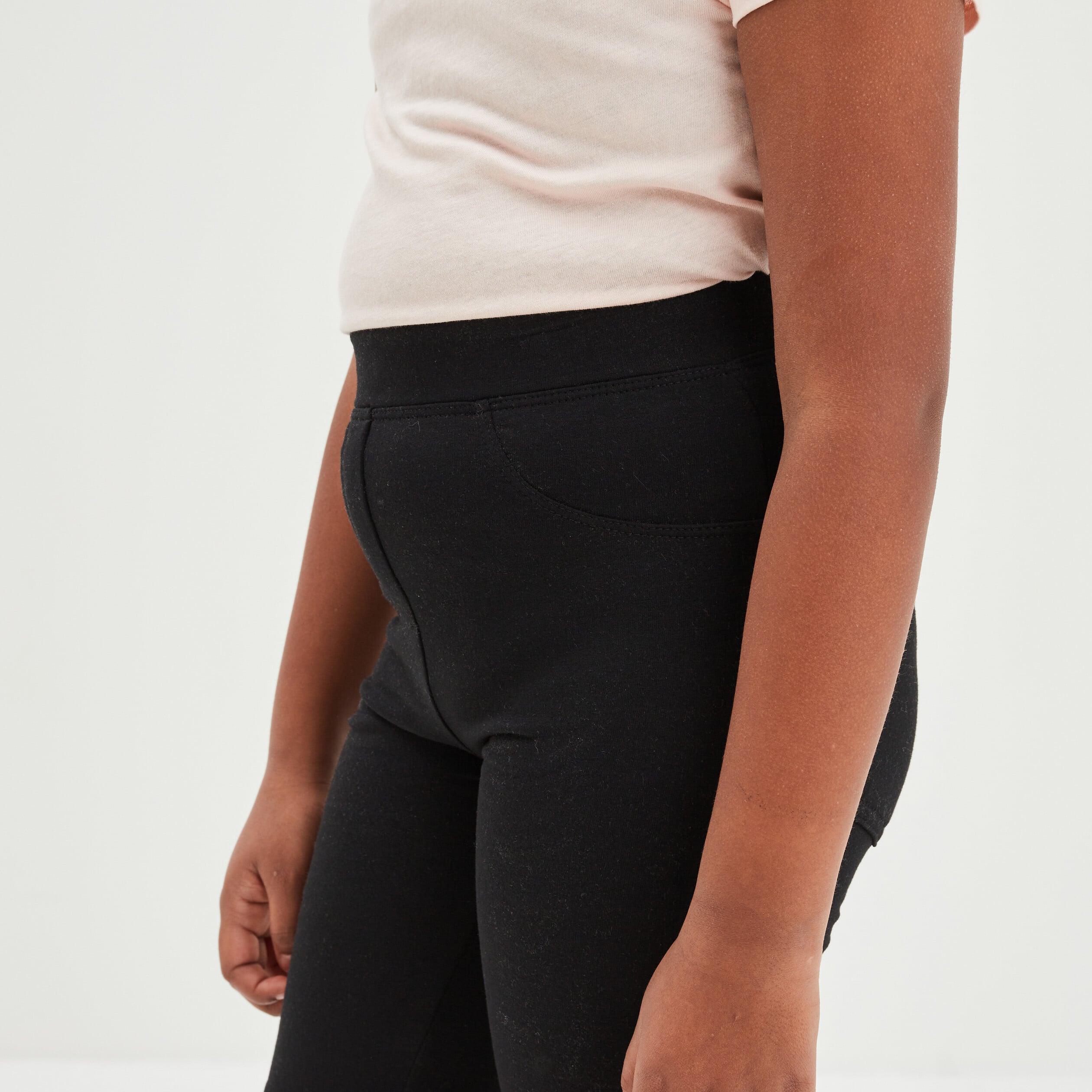 Pantalon tregging flare en molleton noir fille