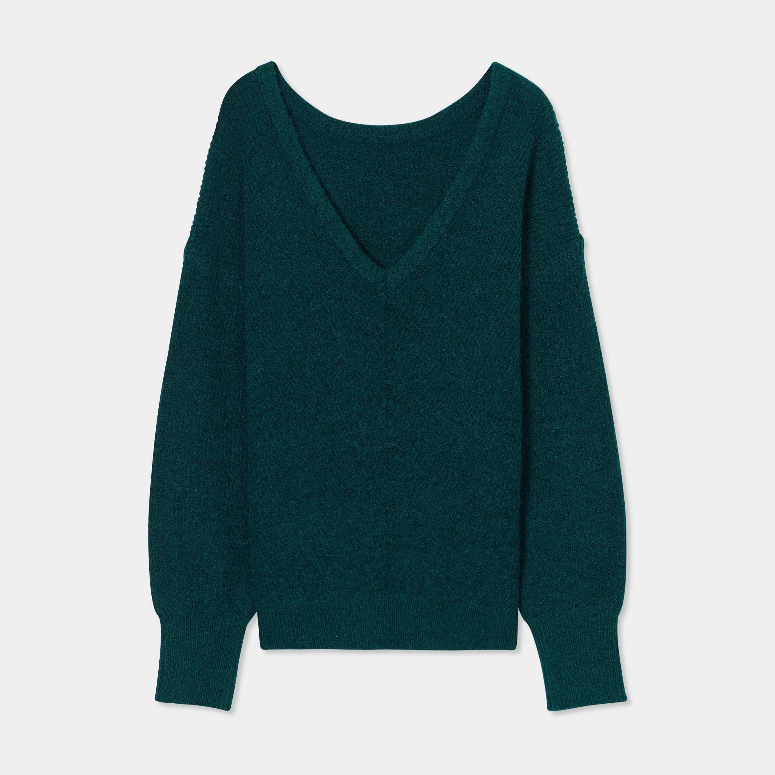 pull col reversible vert fonce femme Pull col réversible vert foncé femme