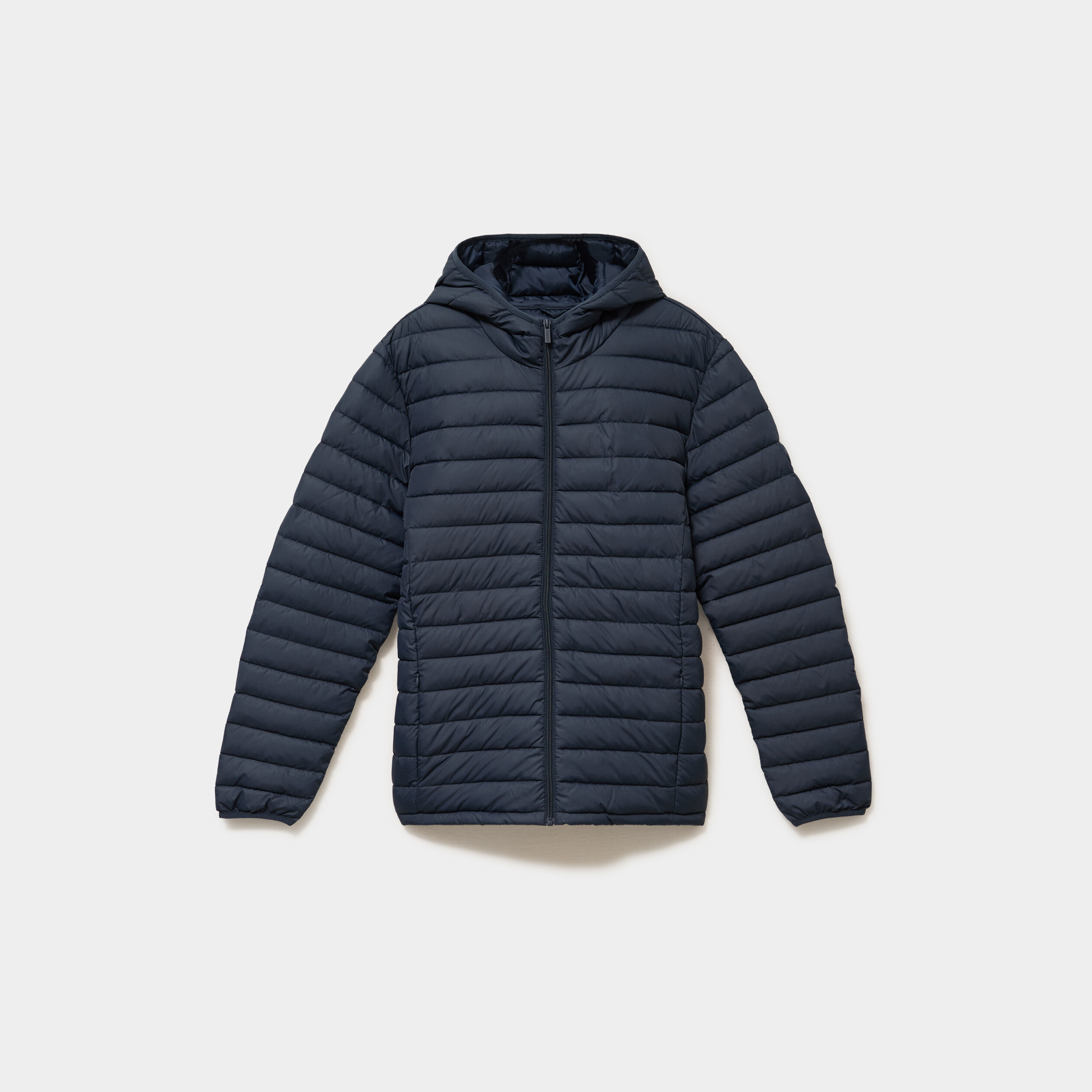 Doudoune l&eacute;g&egrave;re d&eacute;perlante &agrave; capuche bleu marine homme