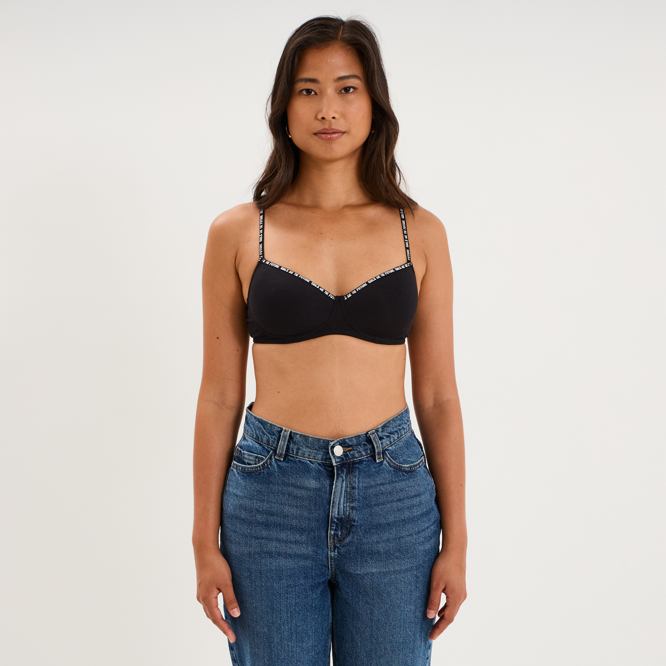Soutien-gorge triangle padd&eacute; noir femme