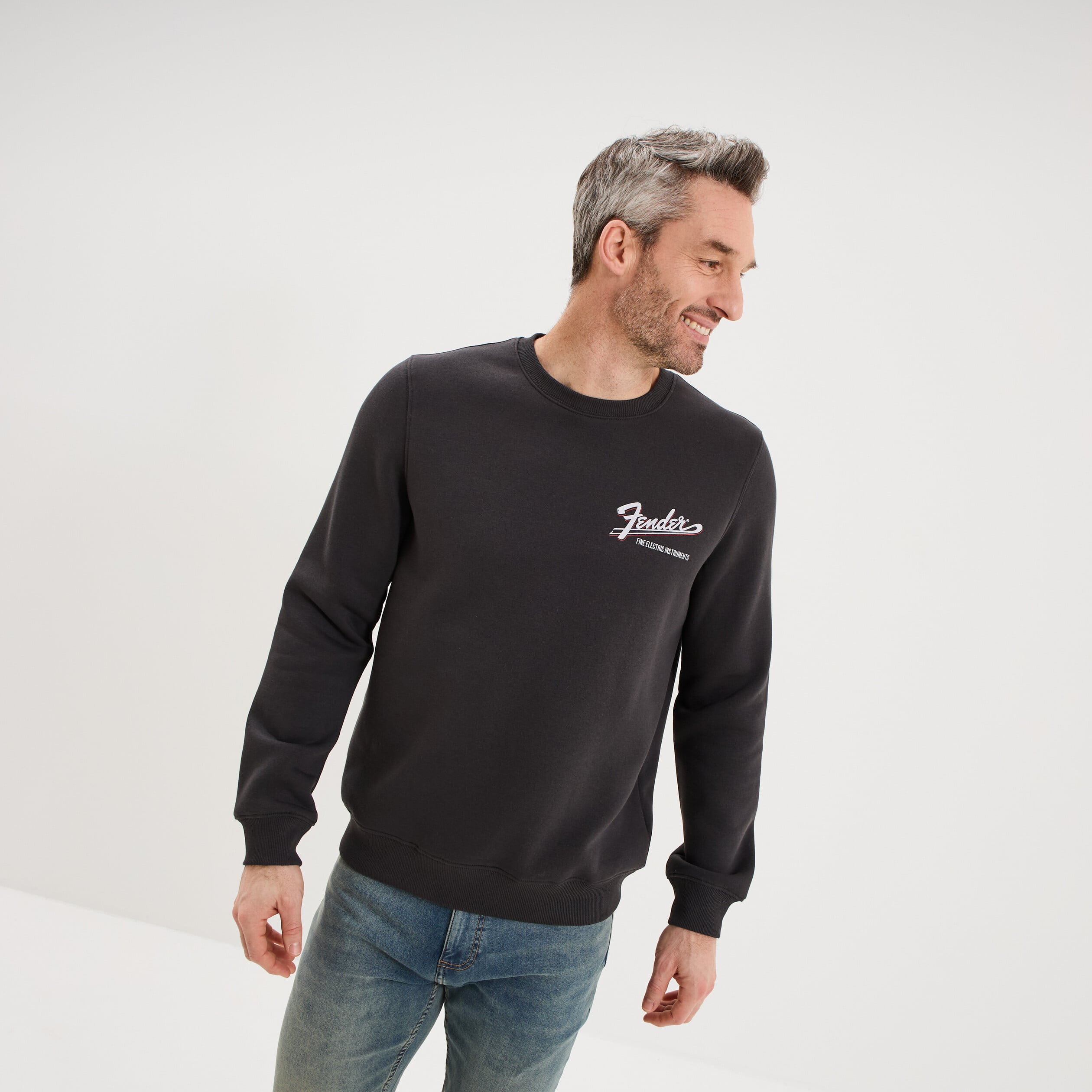 Sweat molleton manches longues Fender noir homme