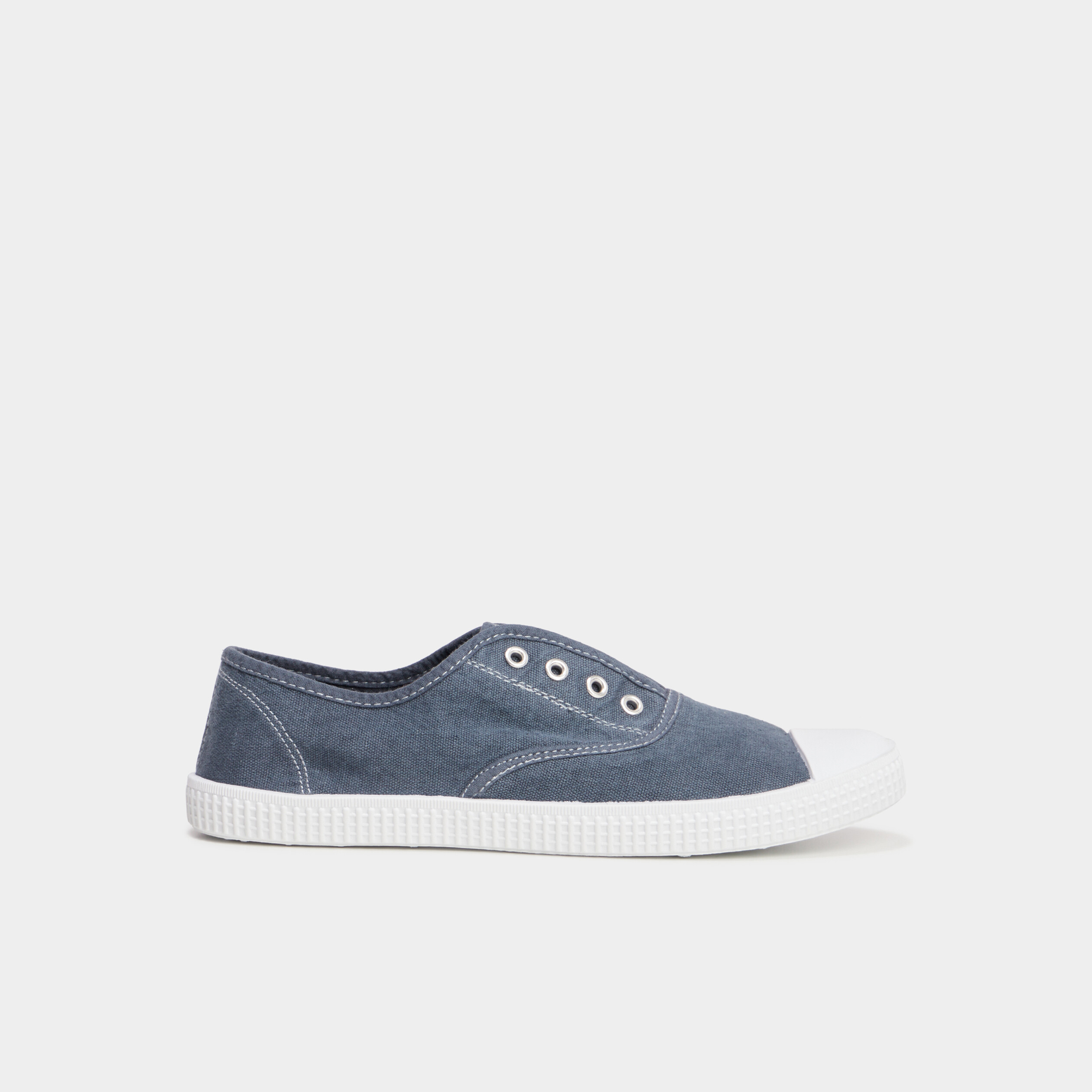 Tennis basses en toile enfilage facile bleu marine femme