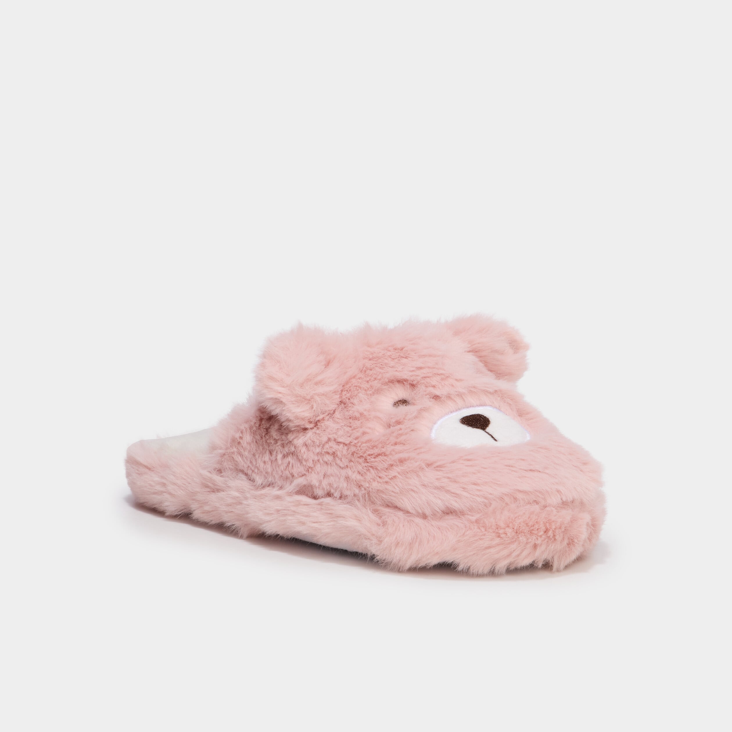 Chaussons mules effet fausse fourrure mauve fille