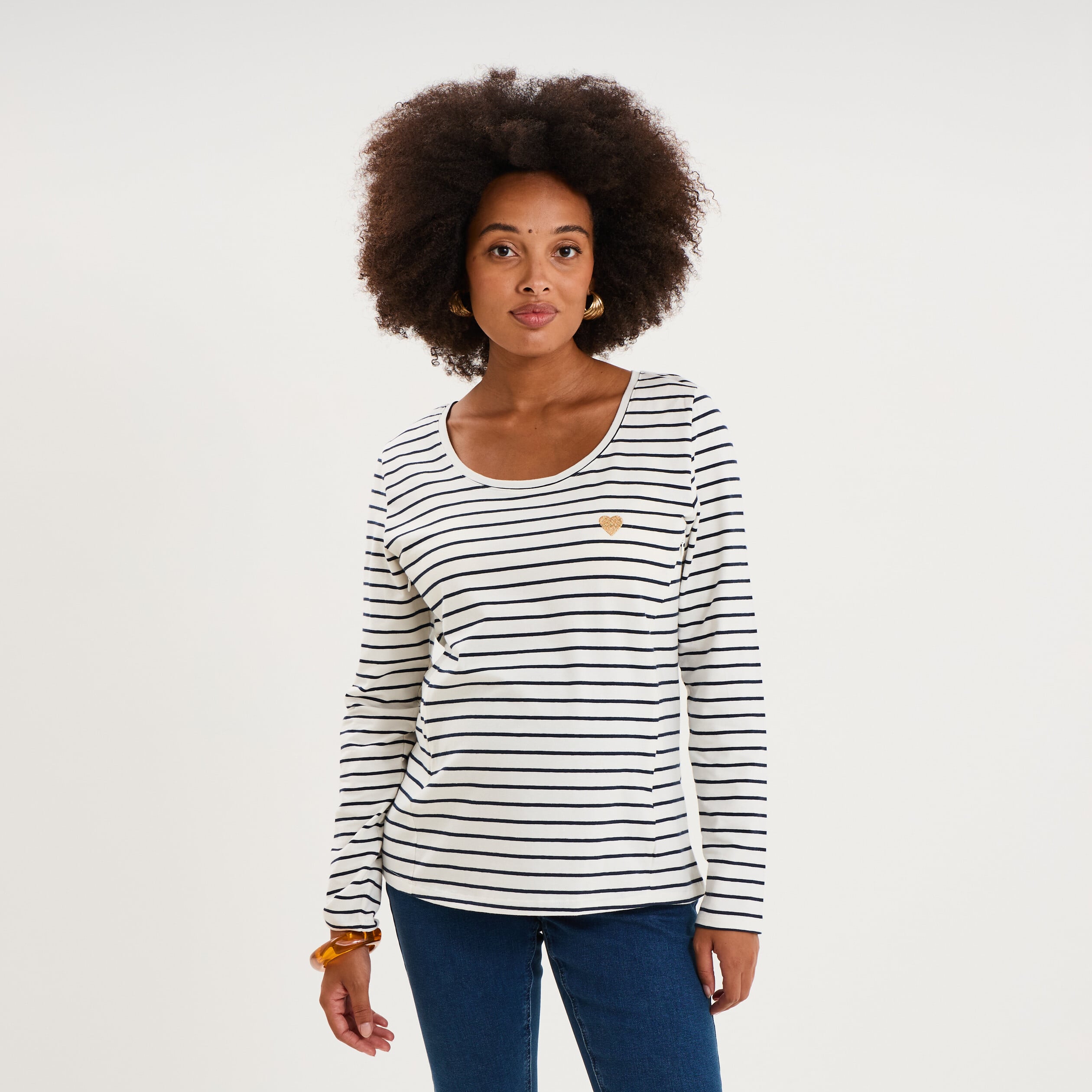 T-shirt allaitement manches longues ecru femme maternit&eacute;