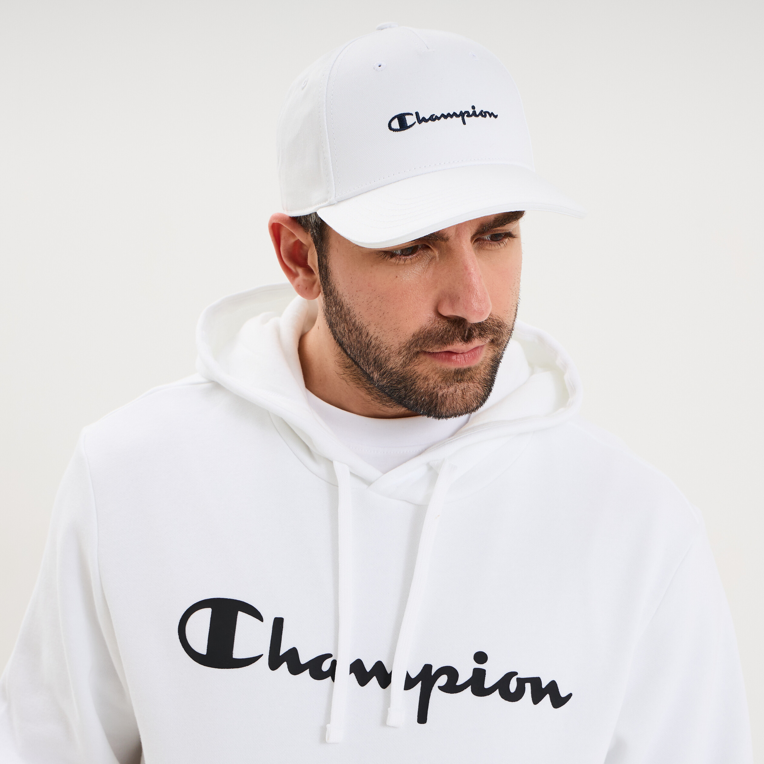 Casquette brod&eacute;e en coton Champion blanc homme