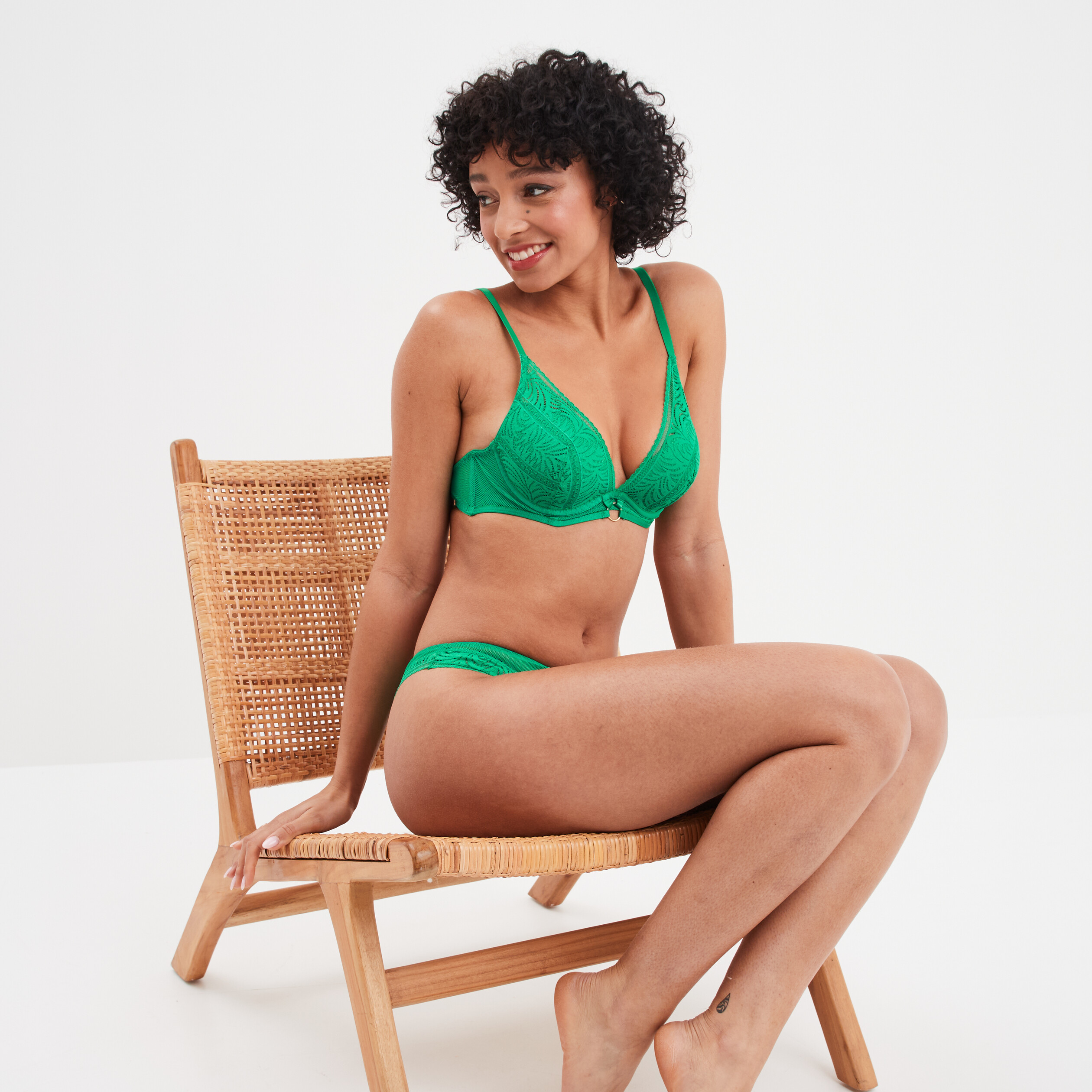 soutien gorge foulard push up dentelle vert menthe femme Soutien-gorge foulard push up dentelle vert menthe femme