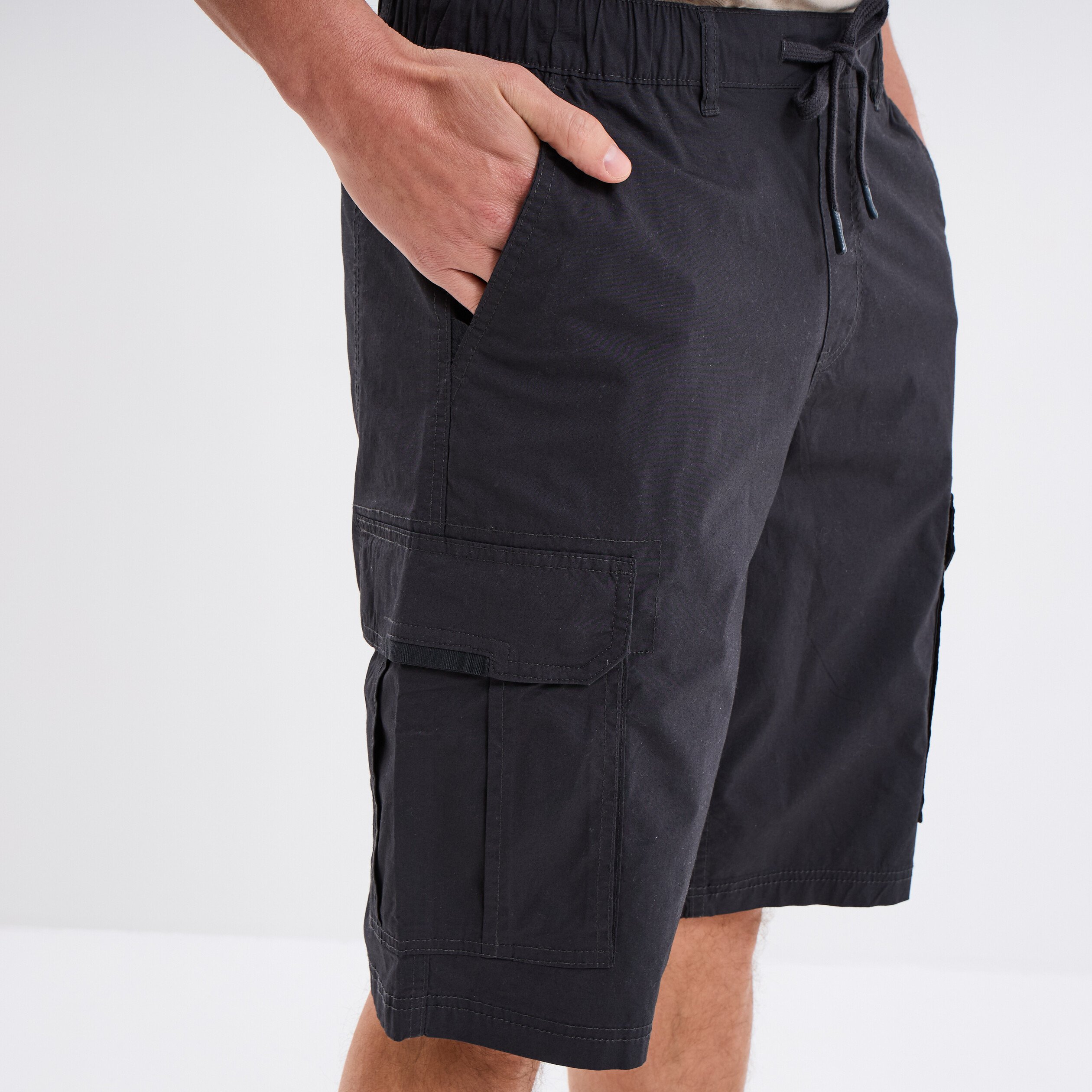 bermuda cargo droit coton majoritaire gris fonce homme Bermuda cargo droit coton majoritaire gris foncé homme