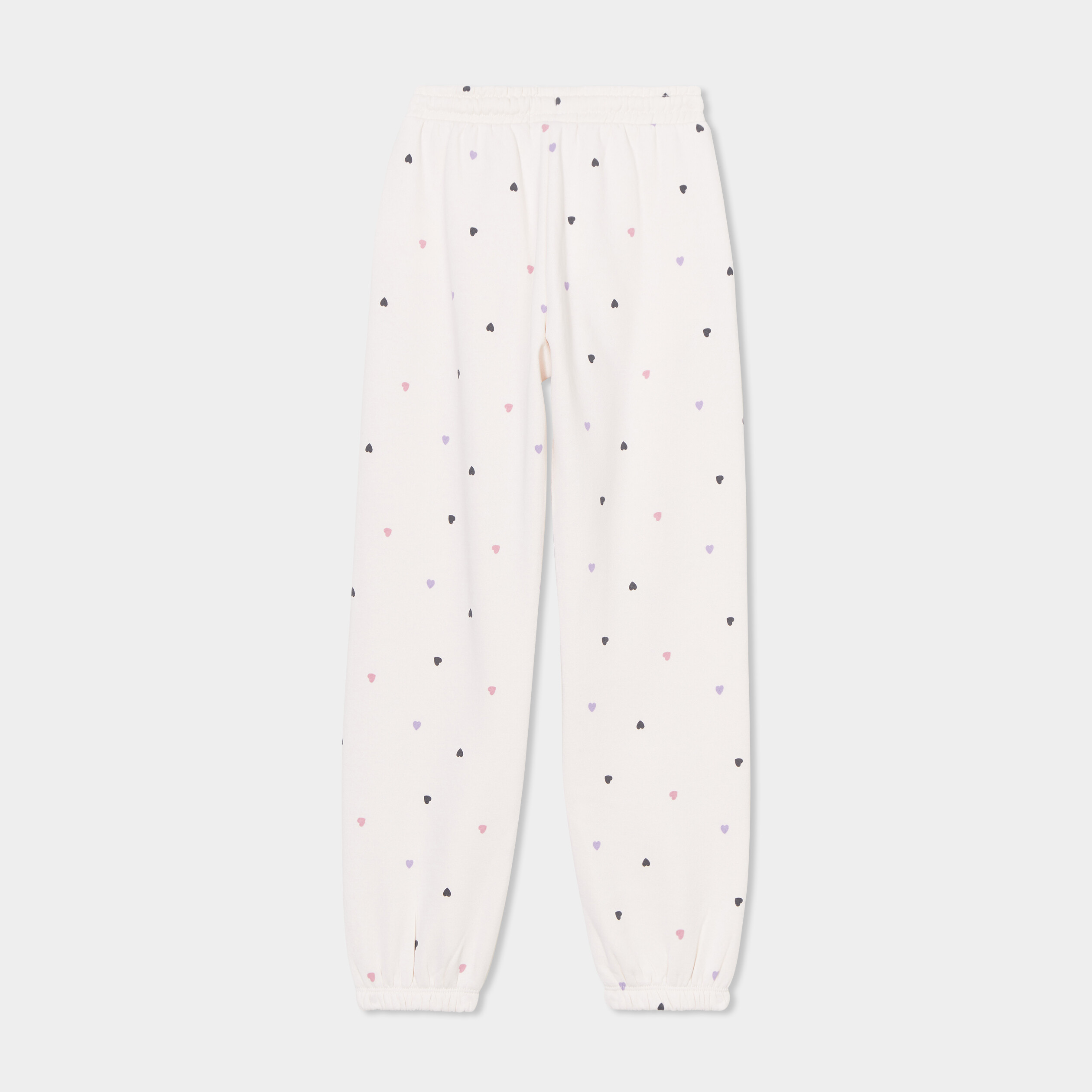 pantalon de jogging bas elastique beige fille Pantalon de jogging bas élastiqué beige fille