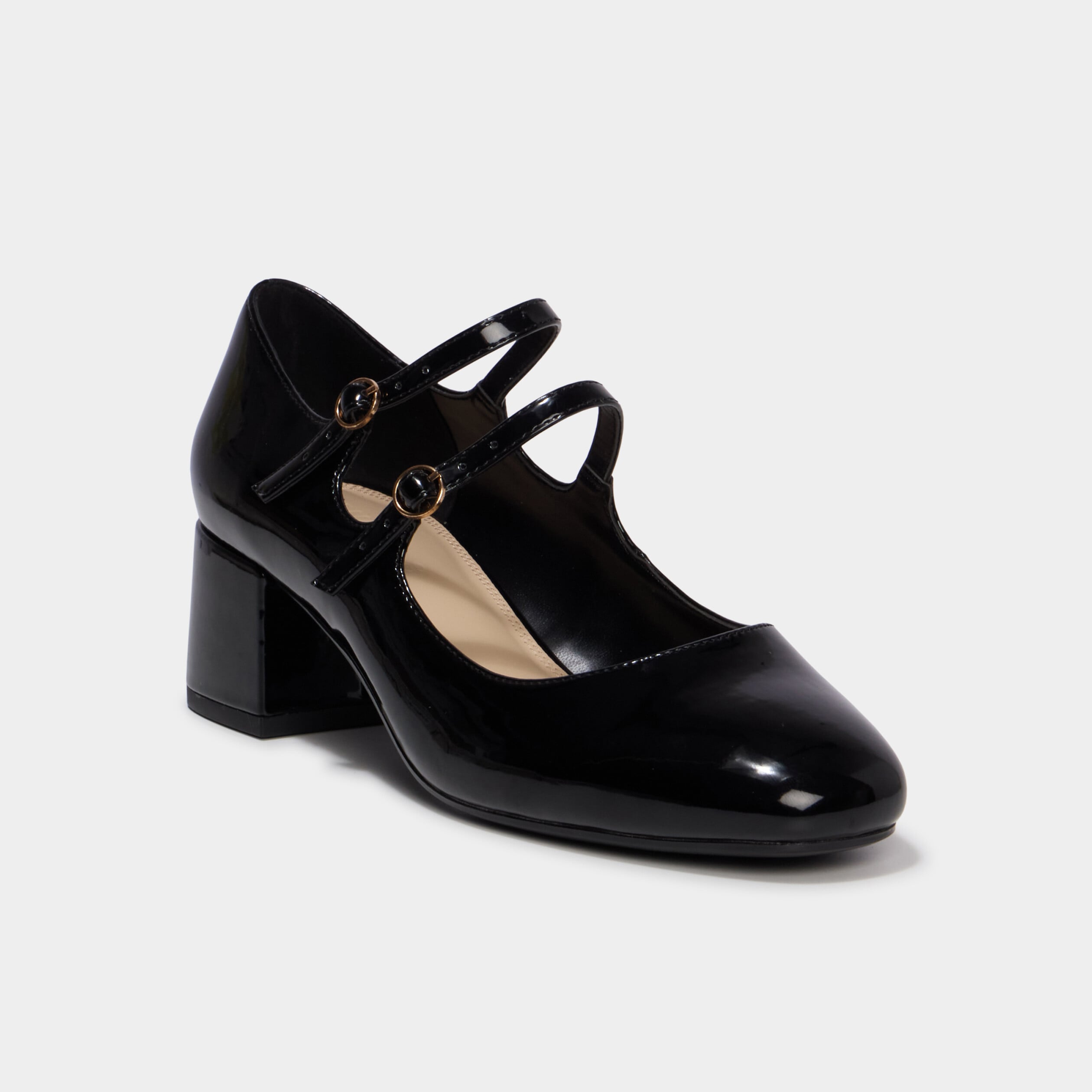 Babies en vernis &agrave; talons noir femme