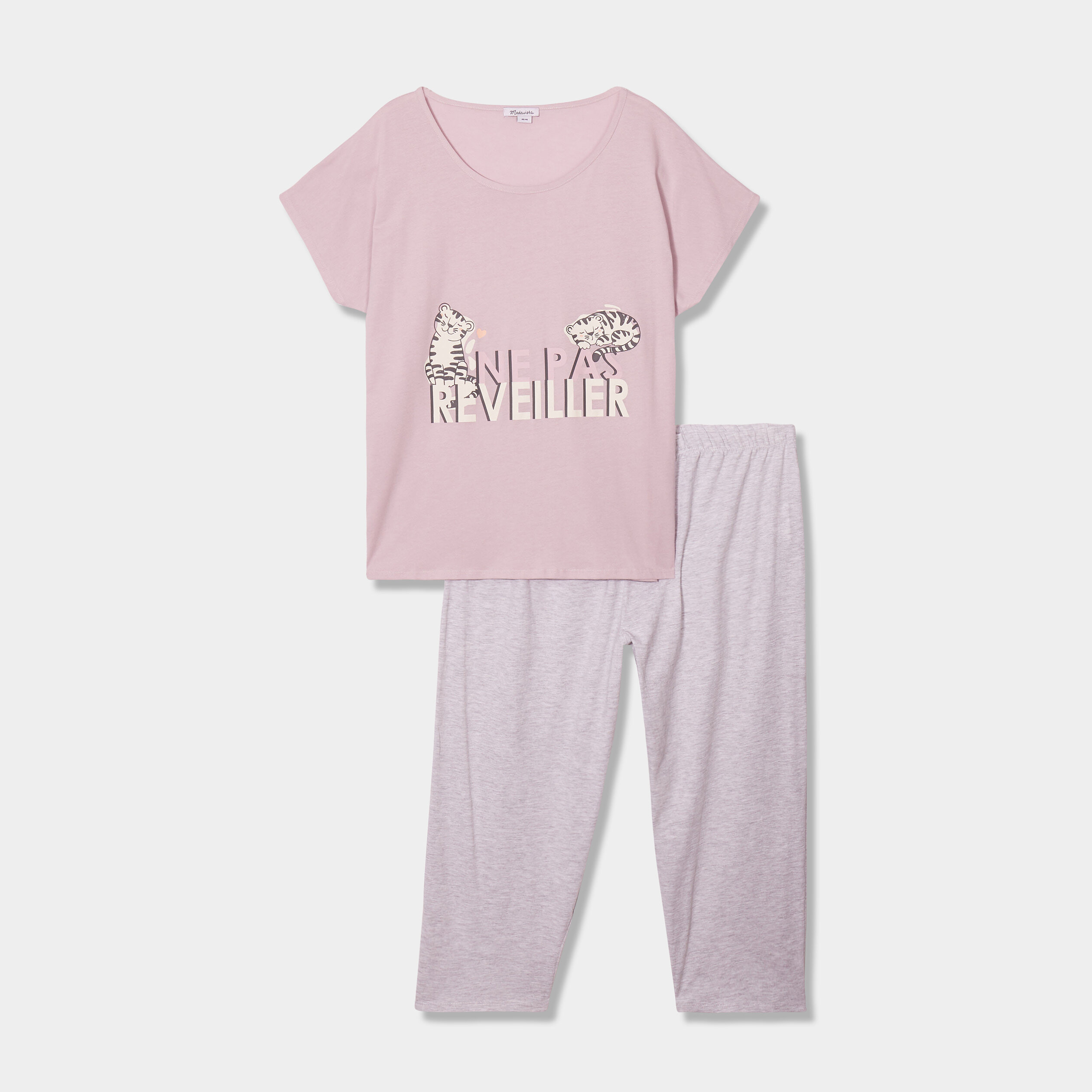 Ensemble pyjama corsaire 2 pi ces coton parme femme grande taille