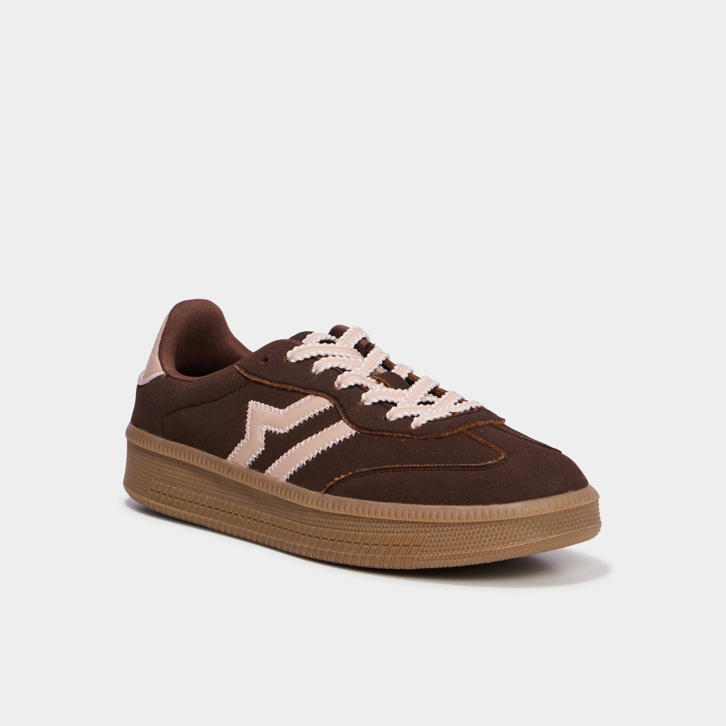 Baskets &agrave; lacets bordeaux femme