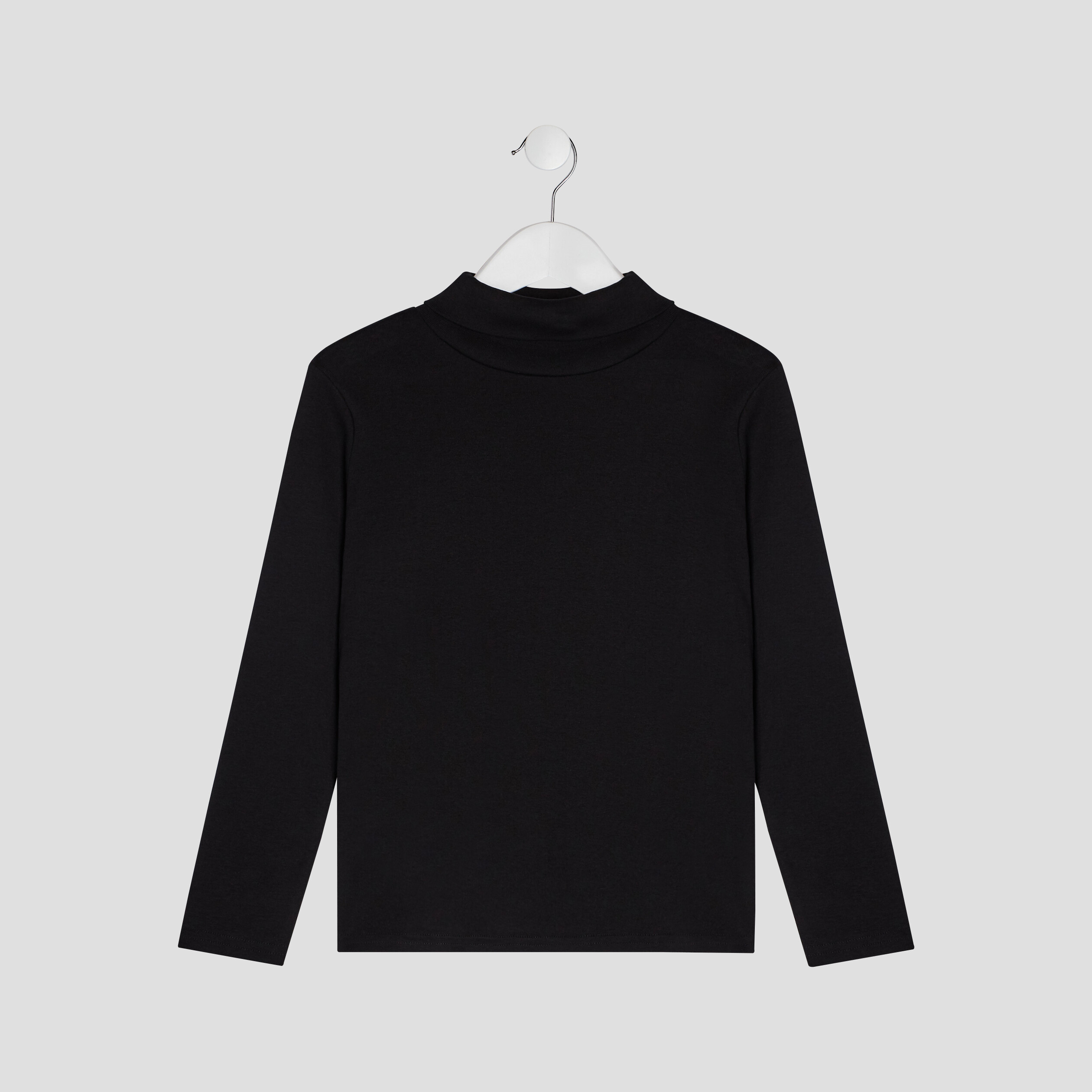 T-shirt col roulé manches longues noir garçon