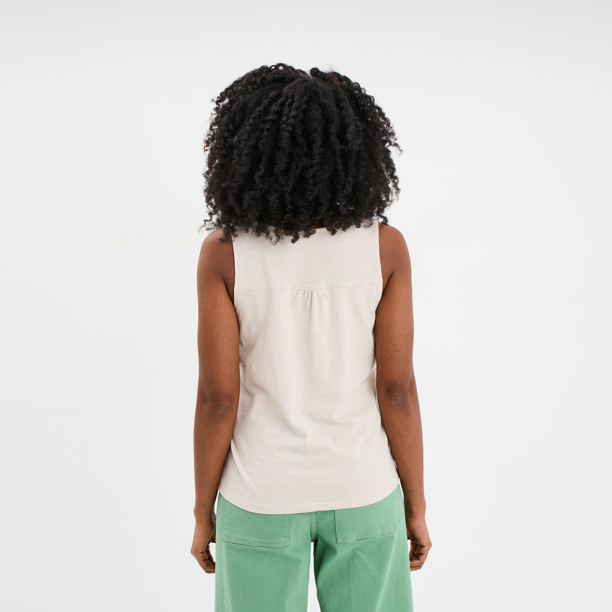 AOOEDM Débardeur Court Sans Manches Dos Nageur Femme - Imprimé Turquoise Sport Yoga Course