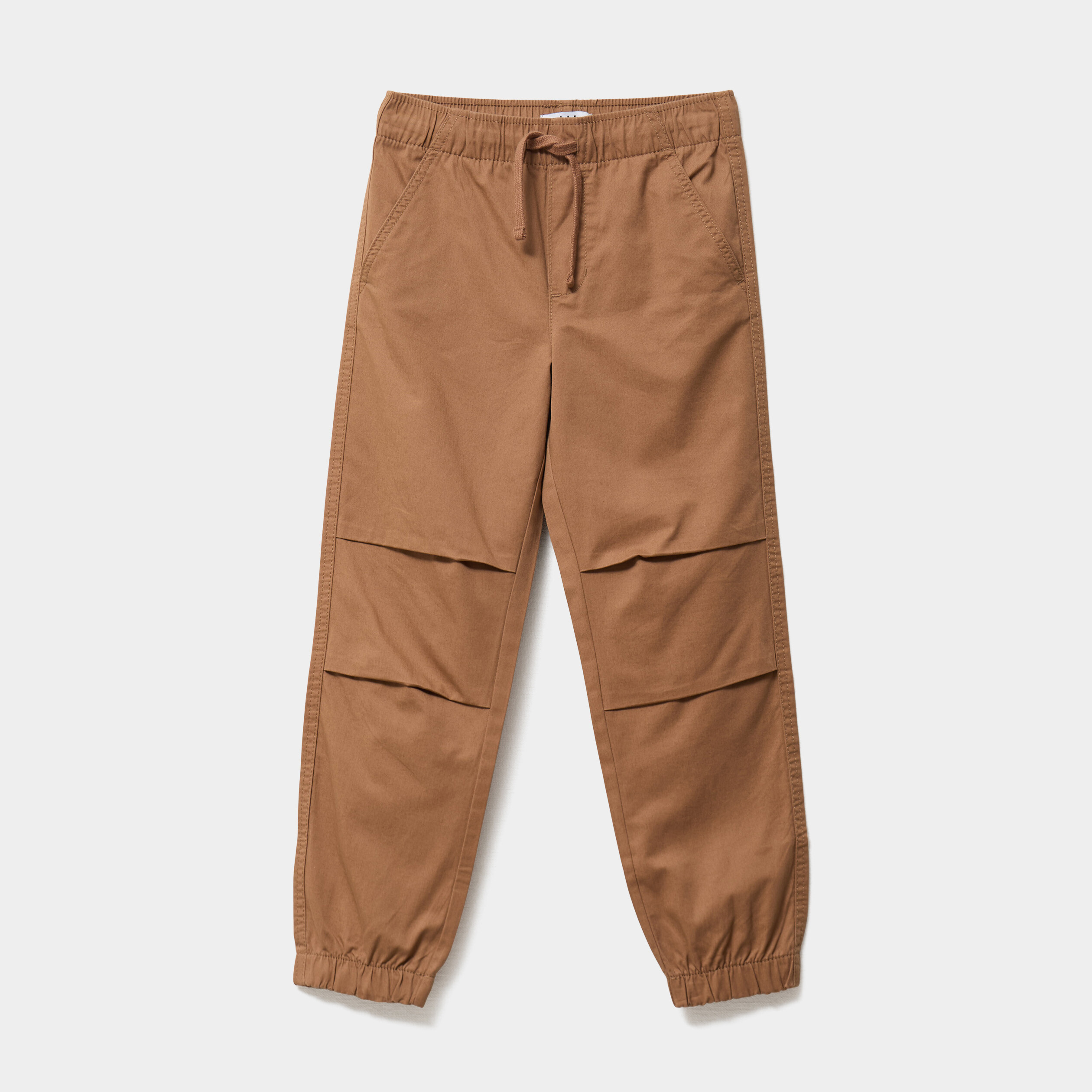 pantalon battle taille elastiquee coton marron garcon Pantalon battle taille élastiquée coton marron garçon