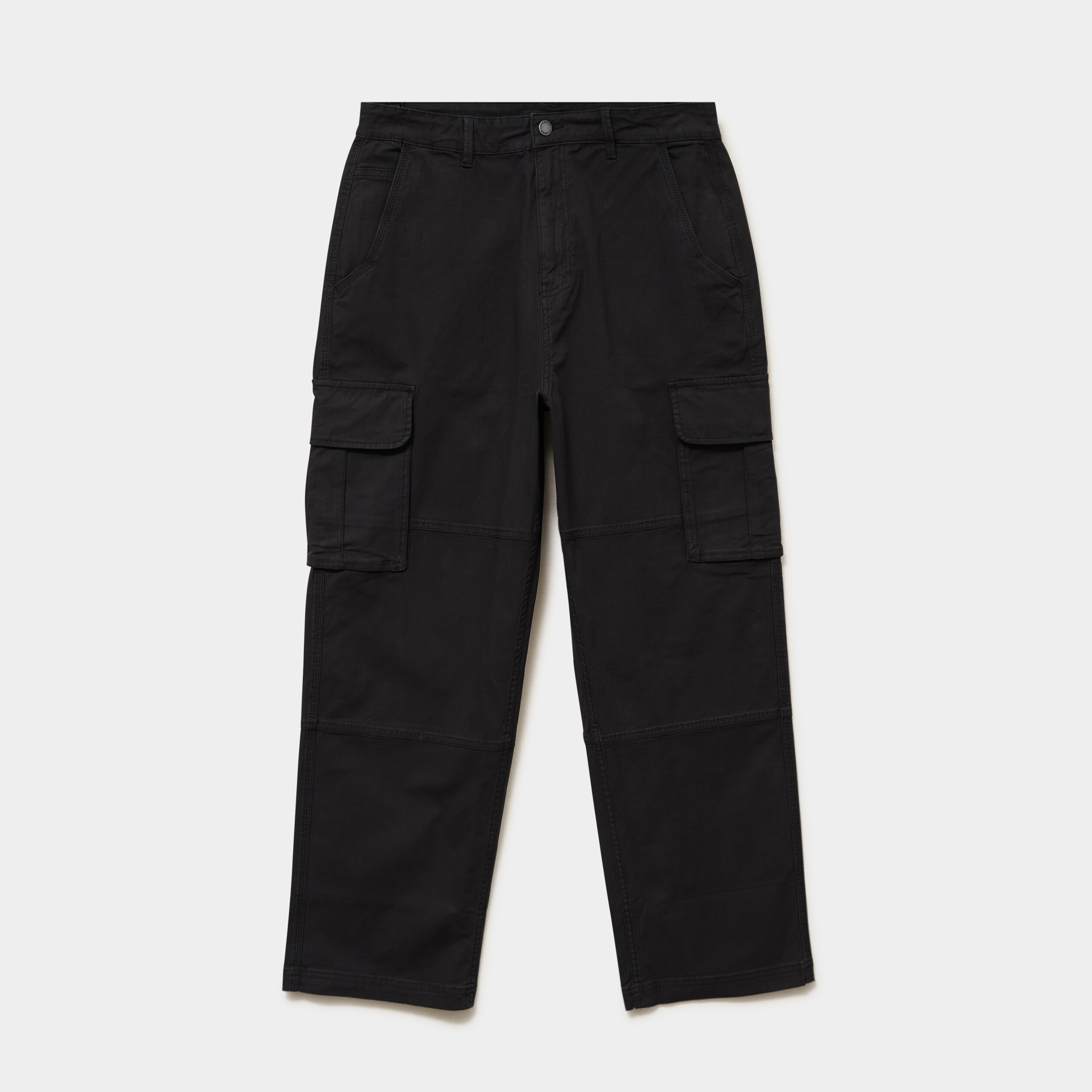 Pantalon cargo large avec poches c&ocirc;t&eacute;s noir homme
