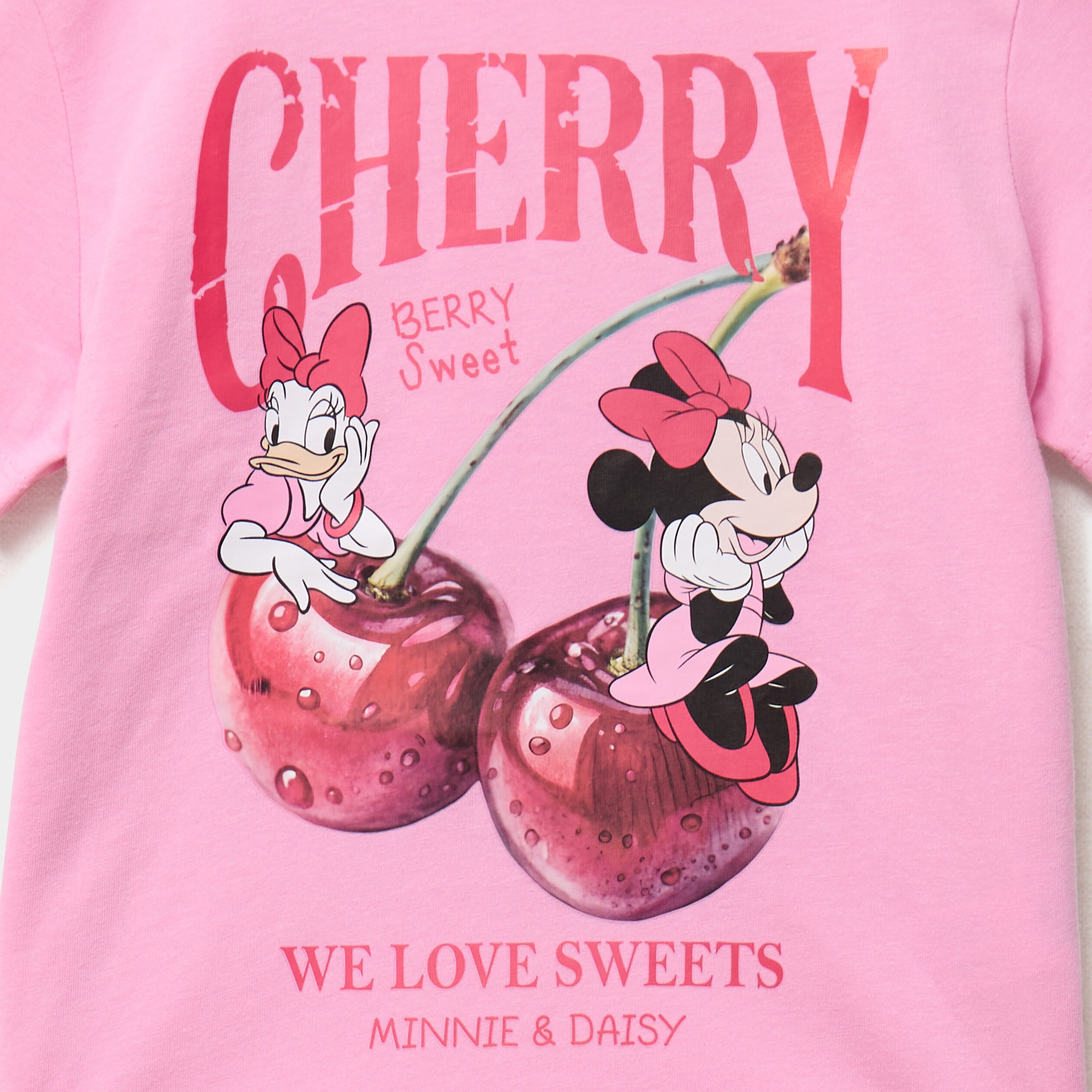 T-shirt manches courtes coton Minnie rose fille