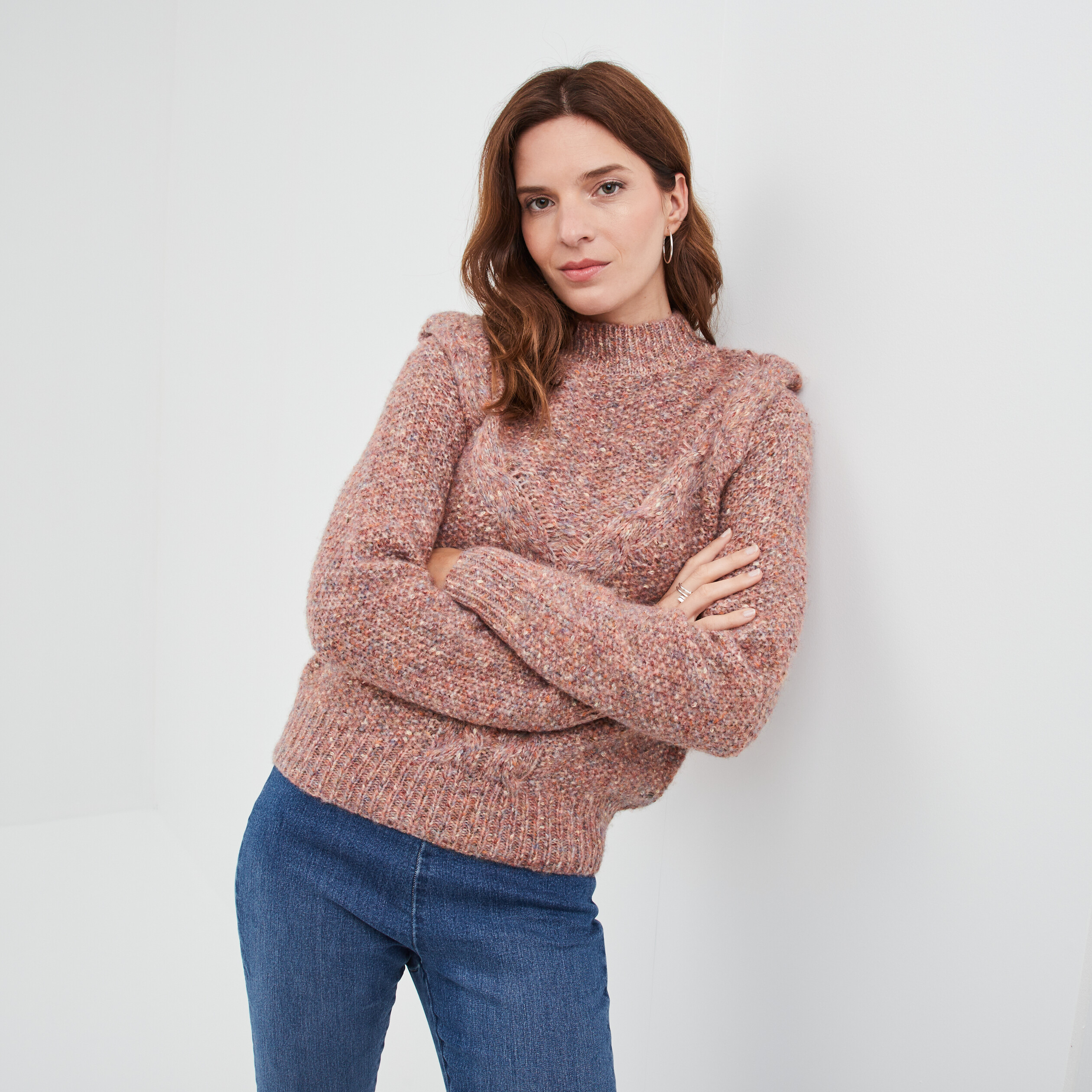 Pull rose clair femme clearance