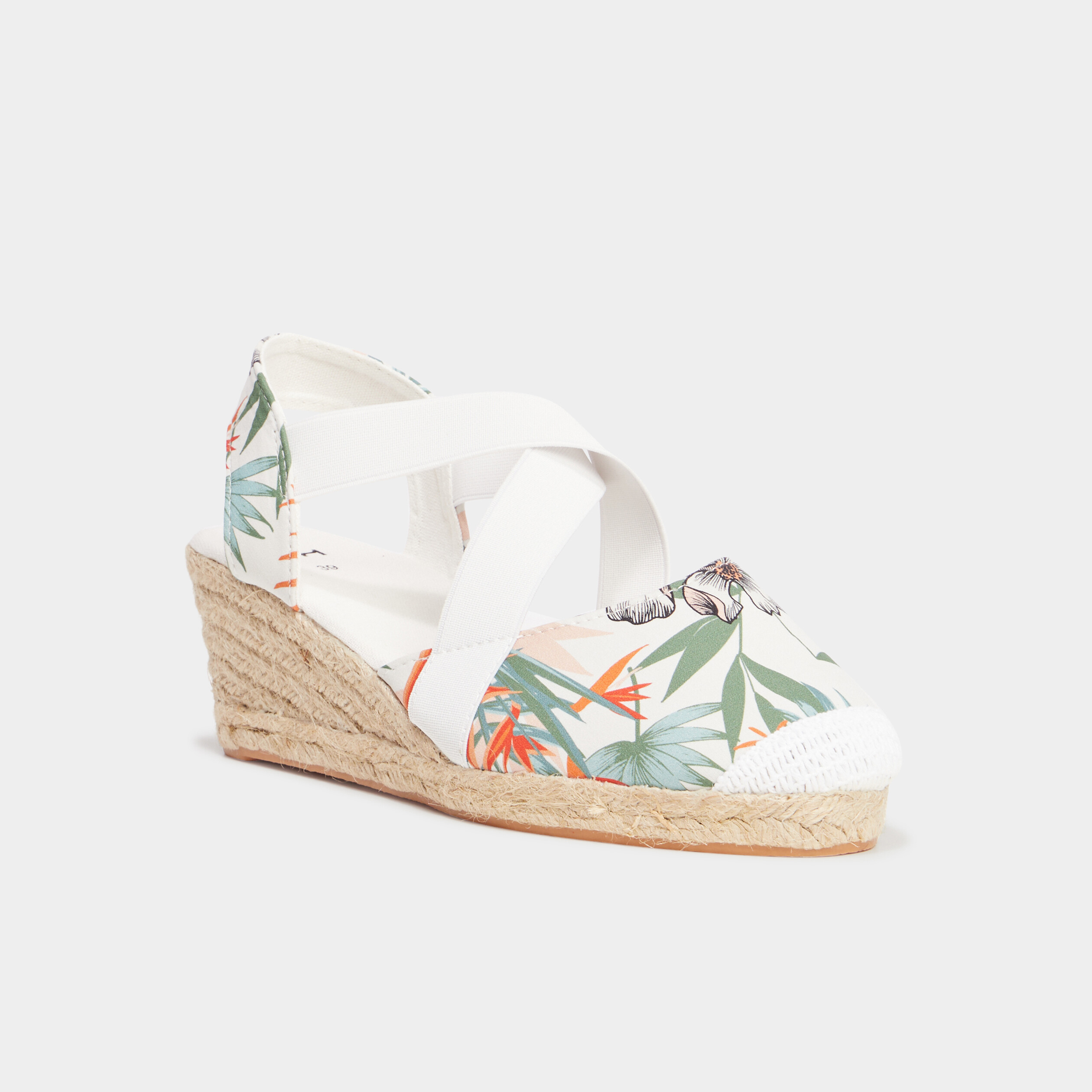 sandales compensees brides croisees multicolore femme Sandales compensées brides croisées multicolore femme