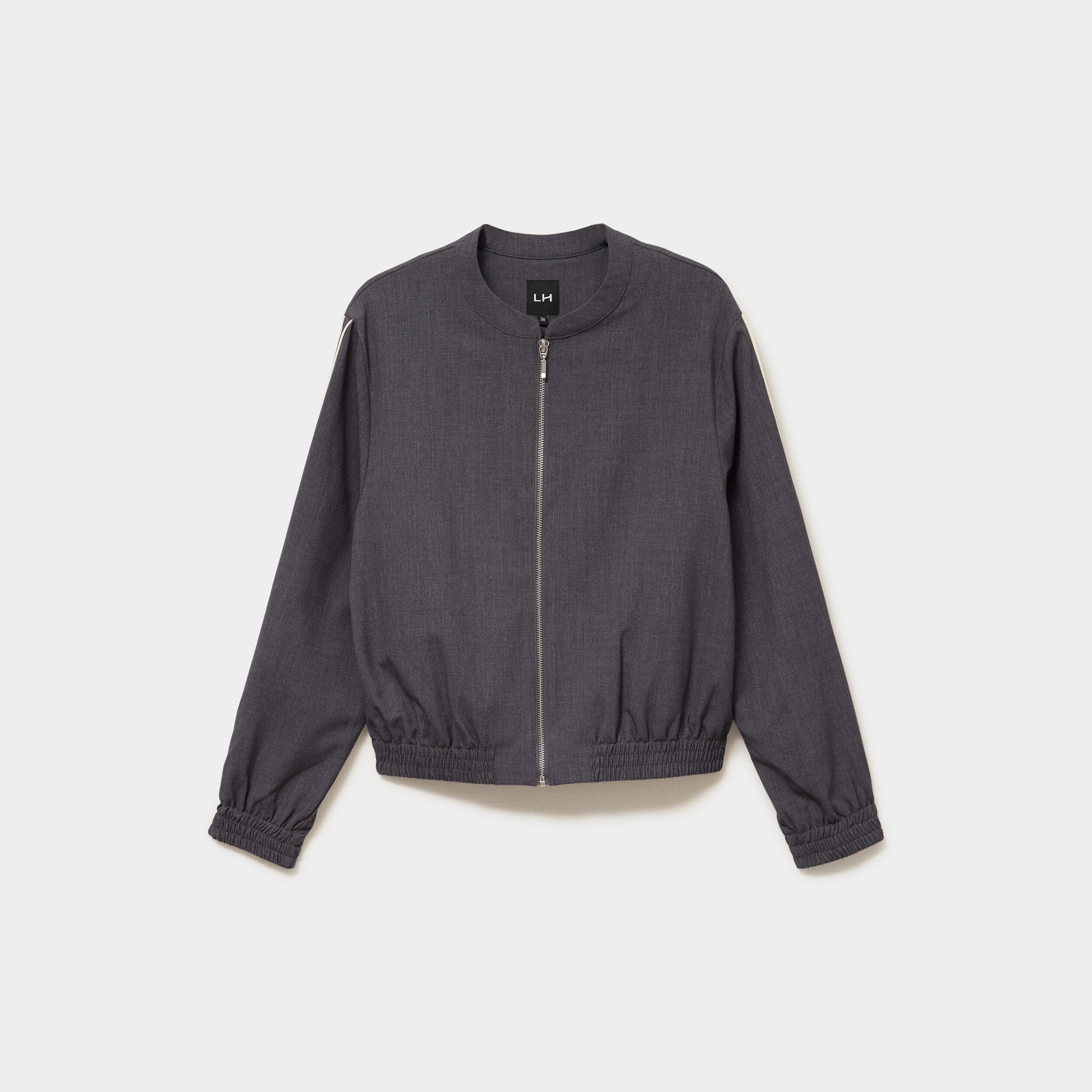 Veste bomber manches longues gris clair femme
