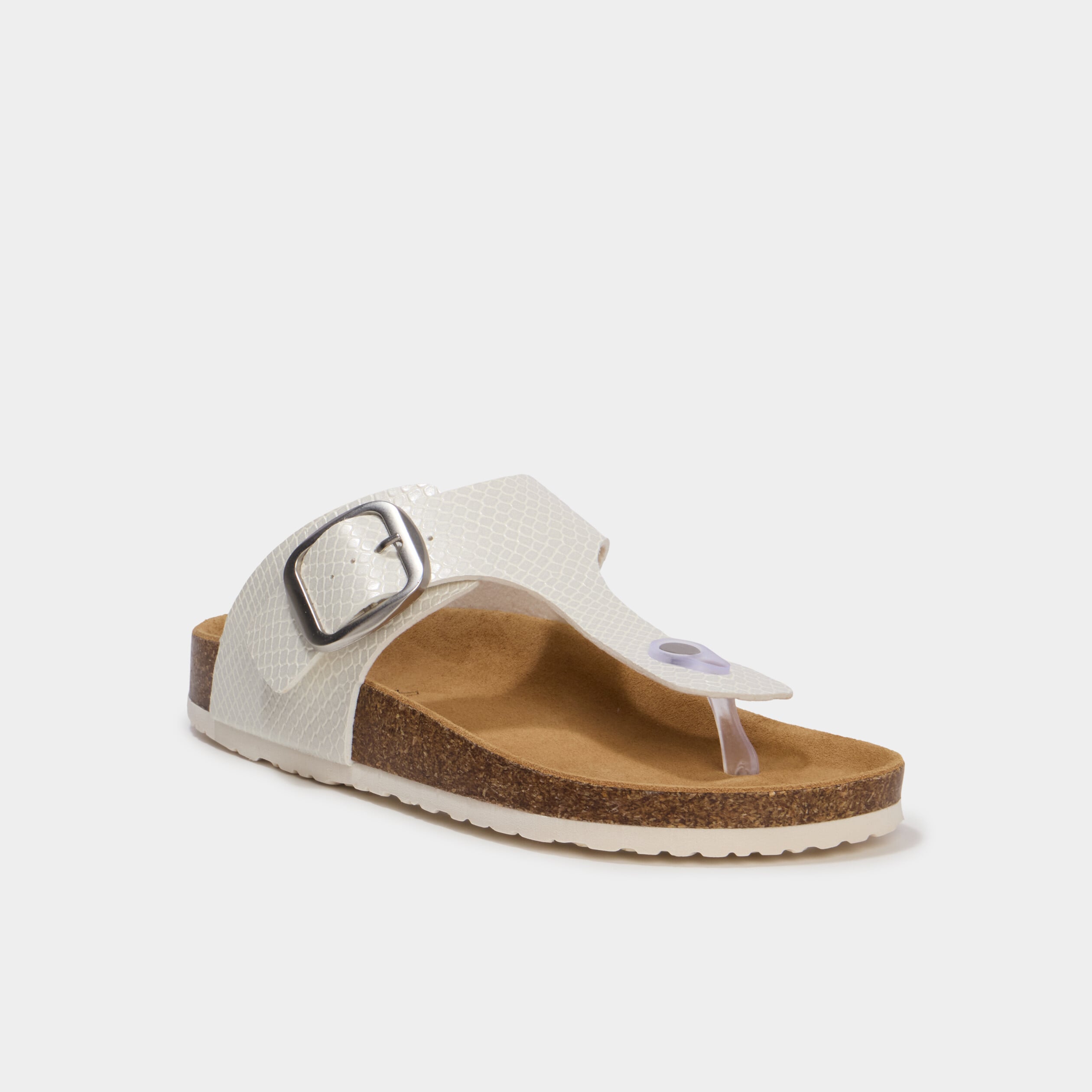 Mules avec entredoigts blanc femme