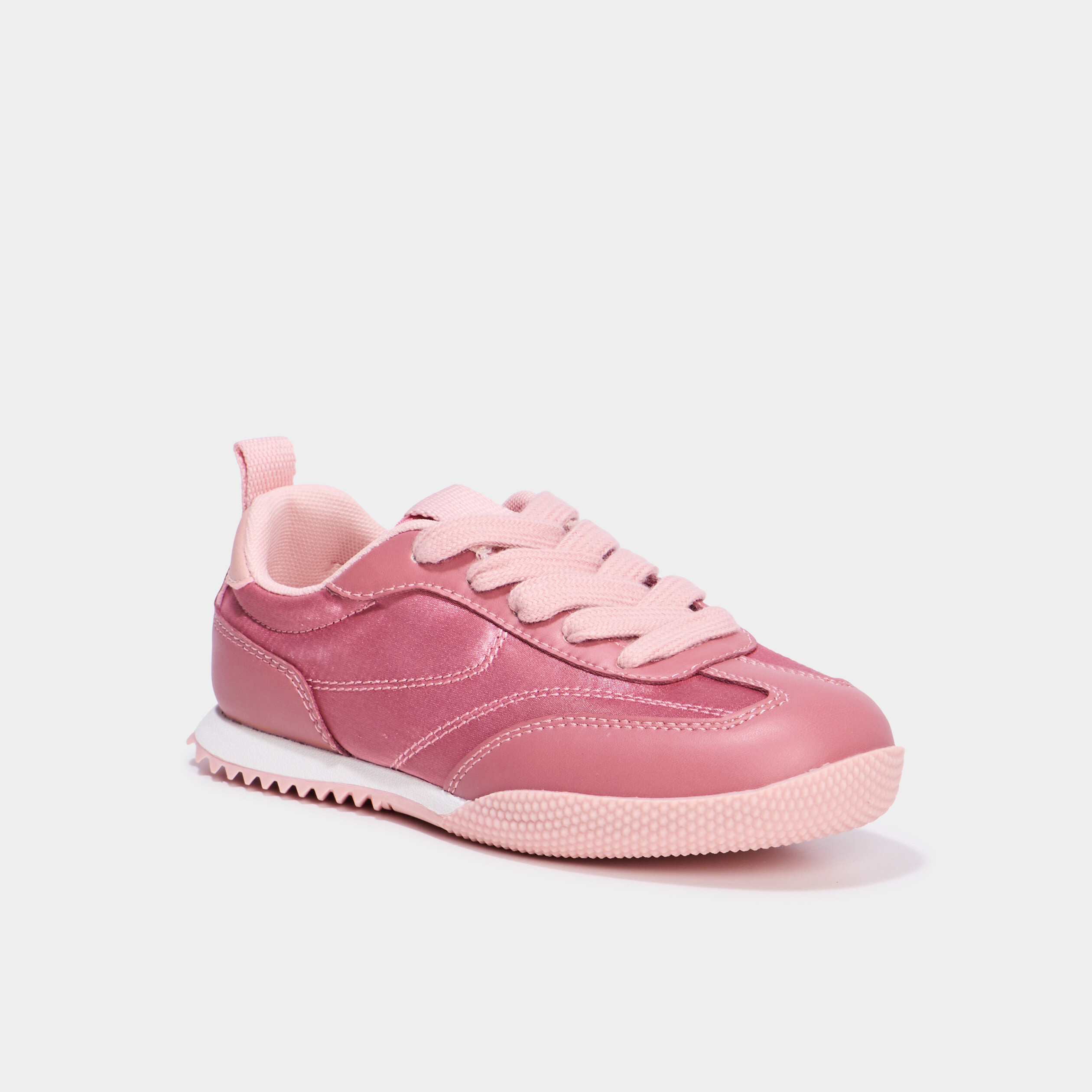 tennis basses effet satin rose fille Tennis basses effet satin rose fille