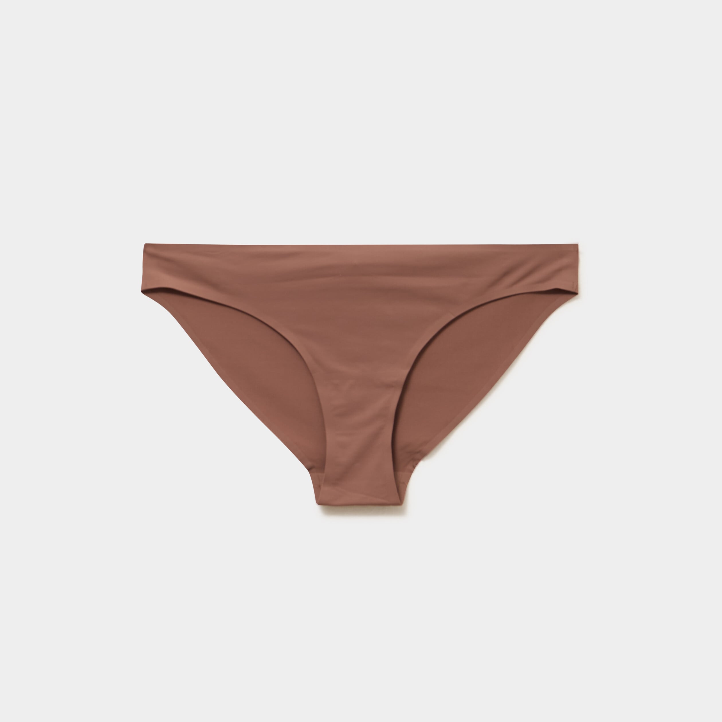 Culotte microfibre sans coutures marron femme
