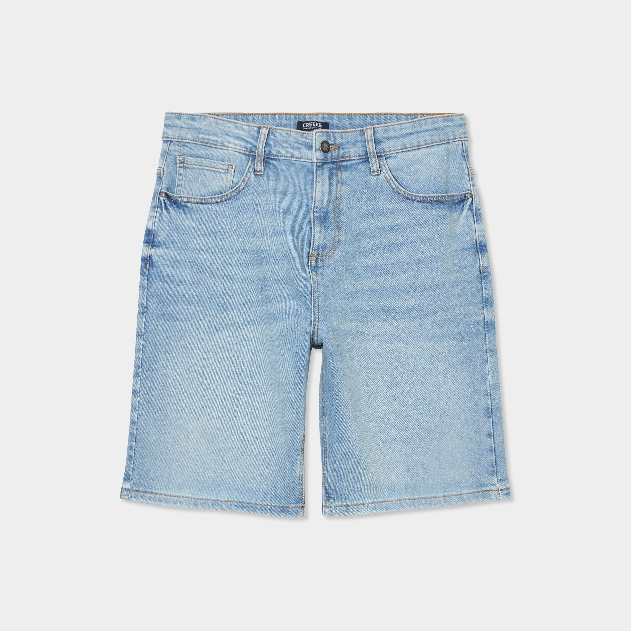bermuda en jean droit coton denim triple stone homme Bermuda en jean droit coton denim triple stone homme