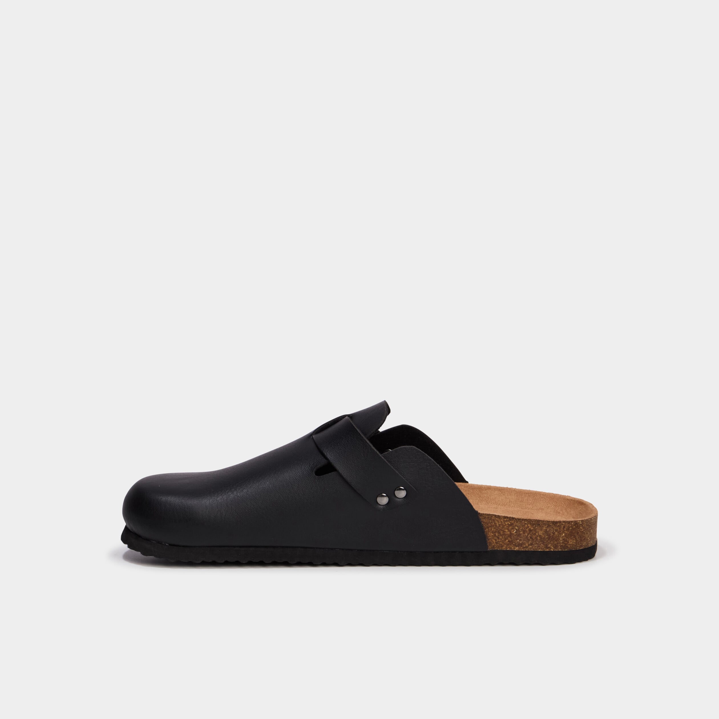 Mules plates noir homme