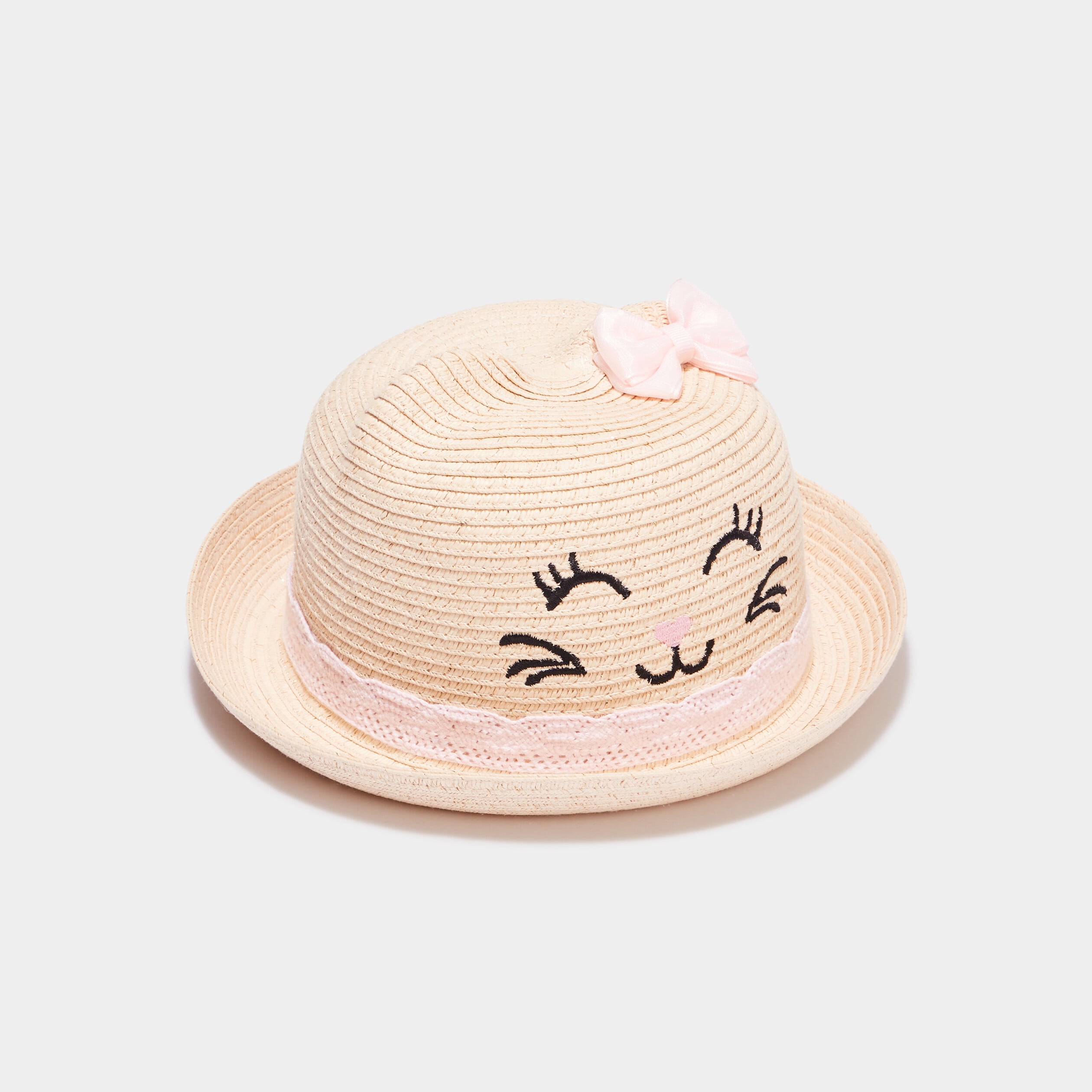 Chapeau d&eacute;tail crochet et tress&eacute; noeud sable mixte
