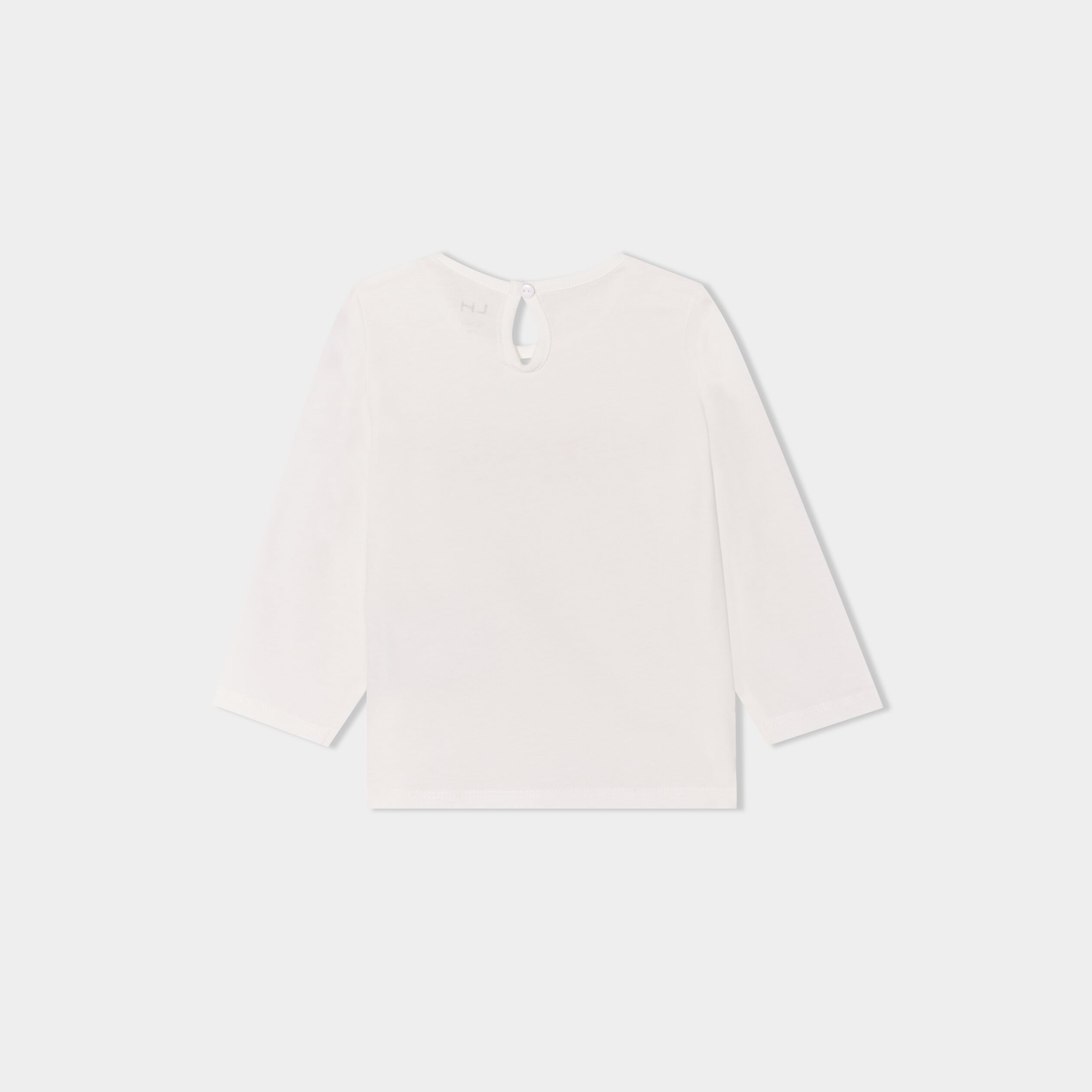 T-shirt manches longues coton blanc b&eacute;b&eacute; fille