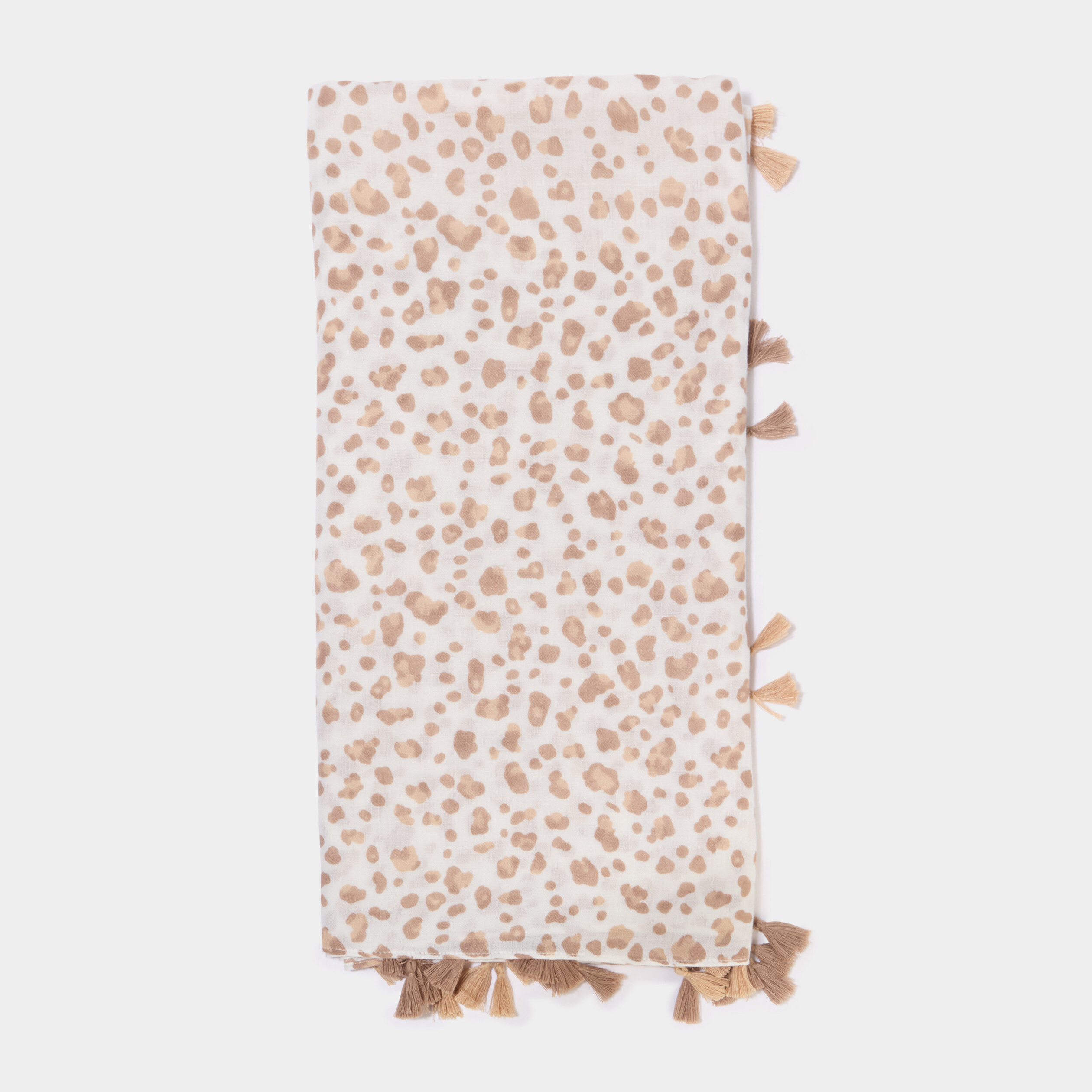 Foulard motif panth&egrave;re ivoire femme