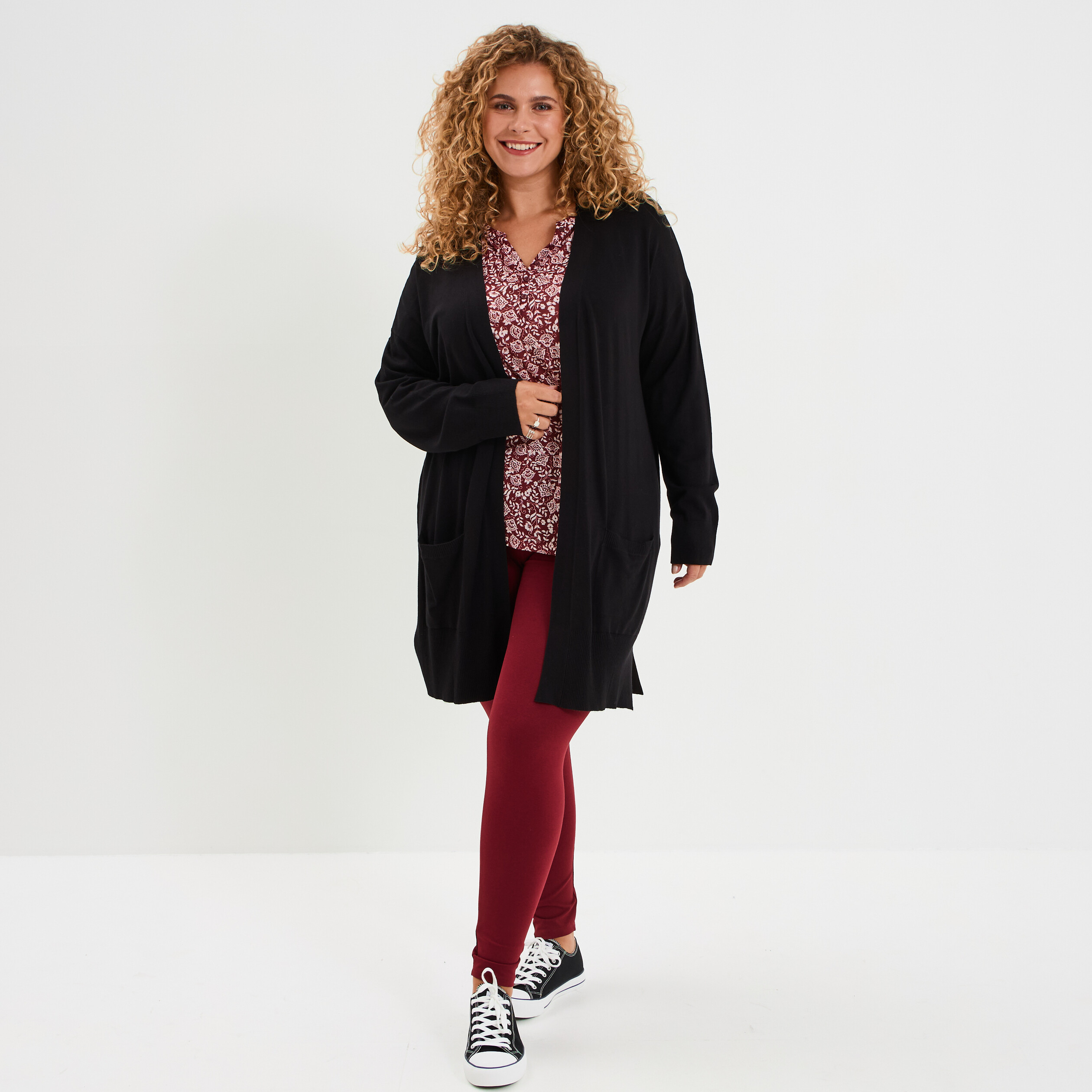 gilet long avec poches noir femmegt Gilet long avec poches noir femme grande taille
