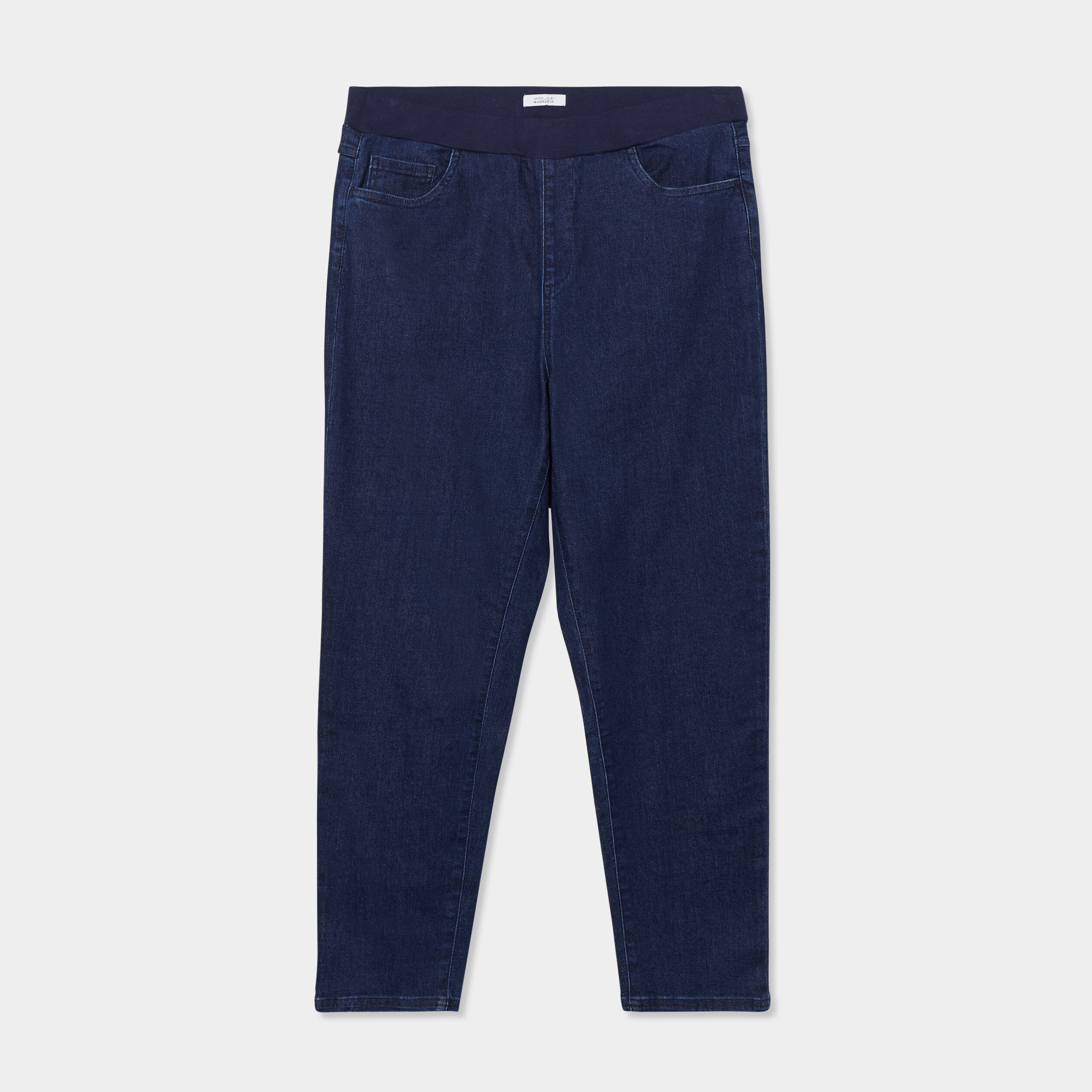 jeans straight 78eme taille haute denim blue black femmegt Jeans straight 7/8ème taille haute denim blue black femme grande taille