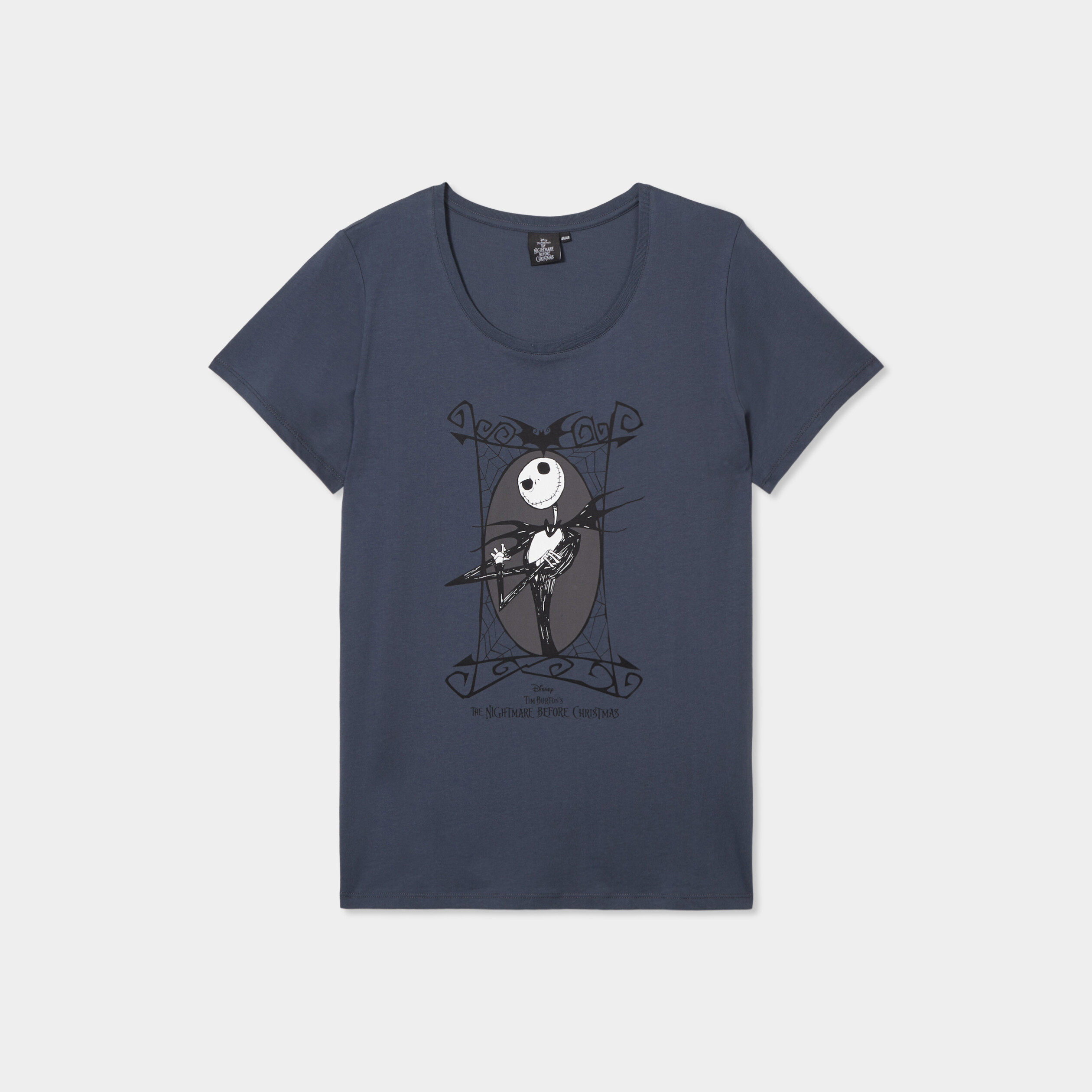 t shirt coton etrange noel de mr jack gris femmegt T-shirt coton Étrange Noël de Mr Jack gris femme grande taille