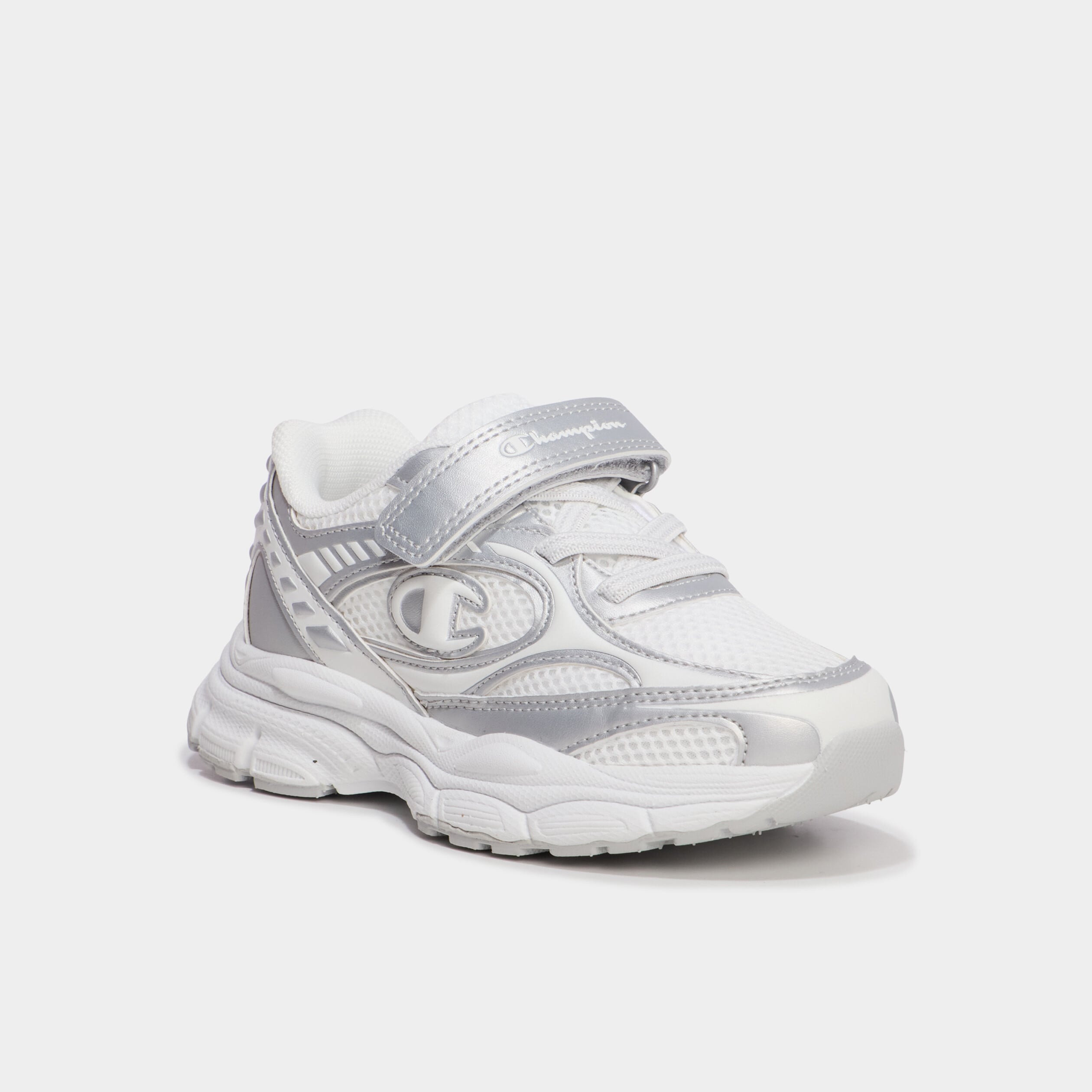 Baskets running &agrave; scratchs Champion gris argent fille