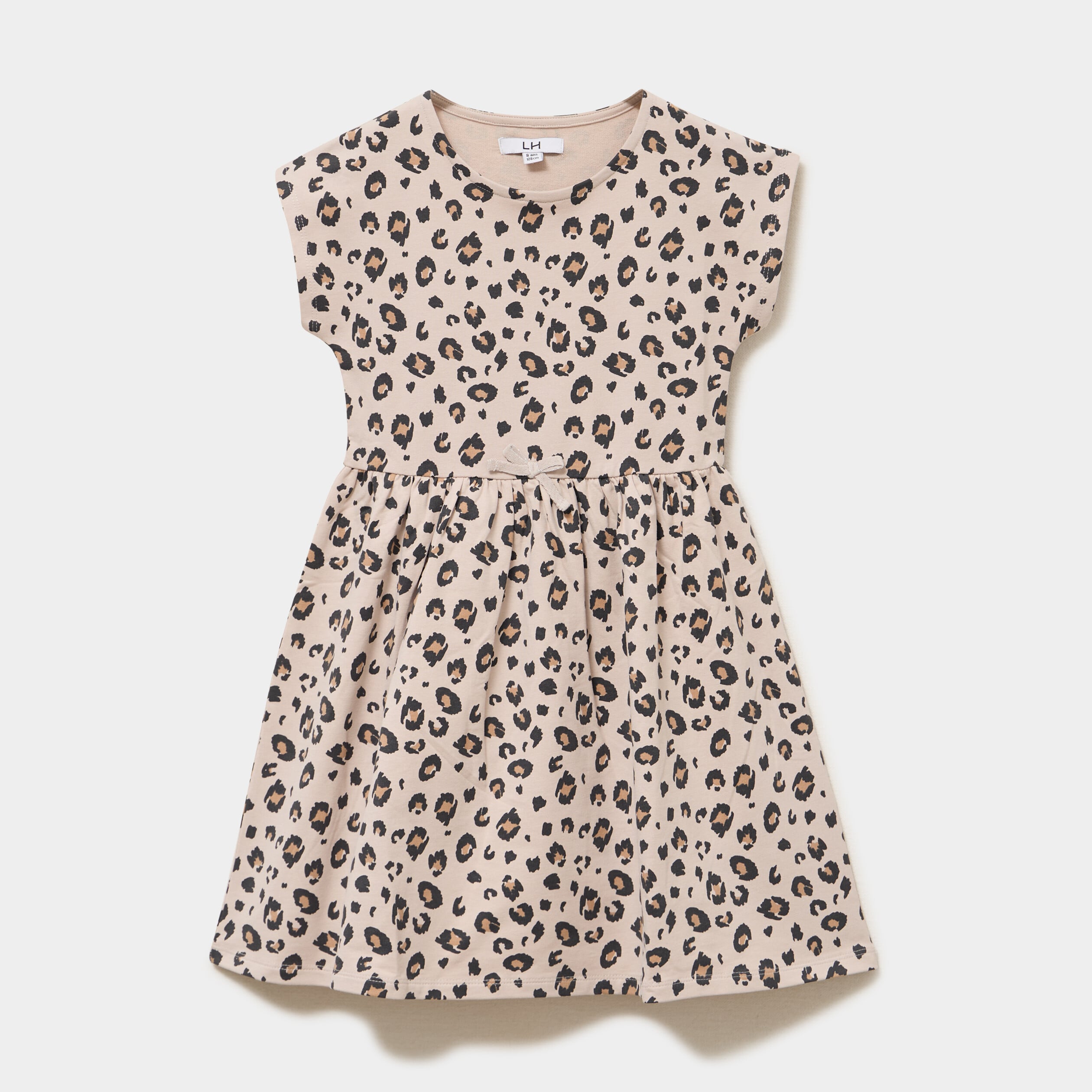 Robe courte droite sans manches cintr&eacute;e sable fille