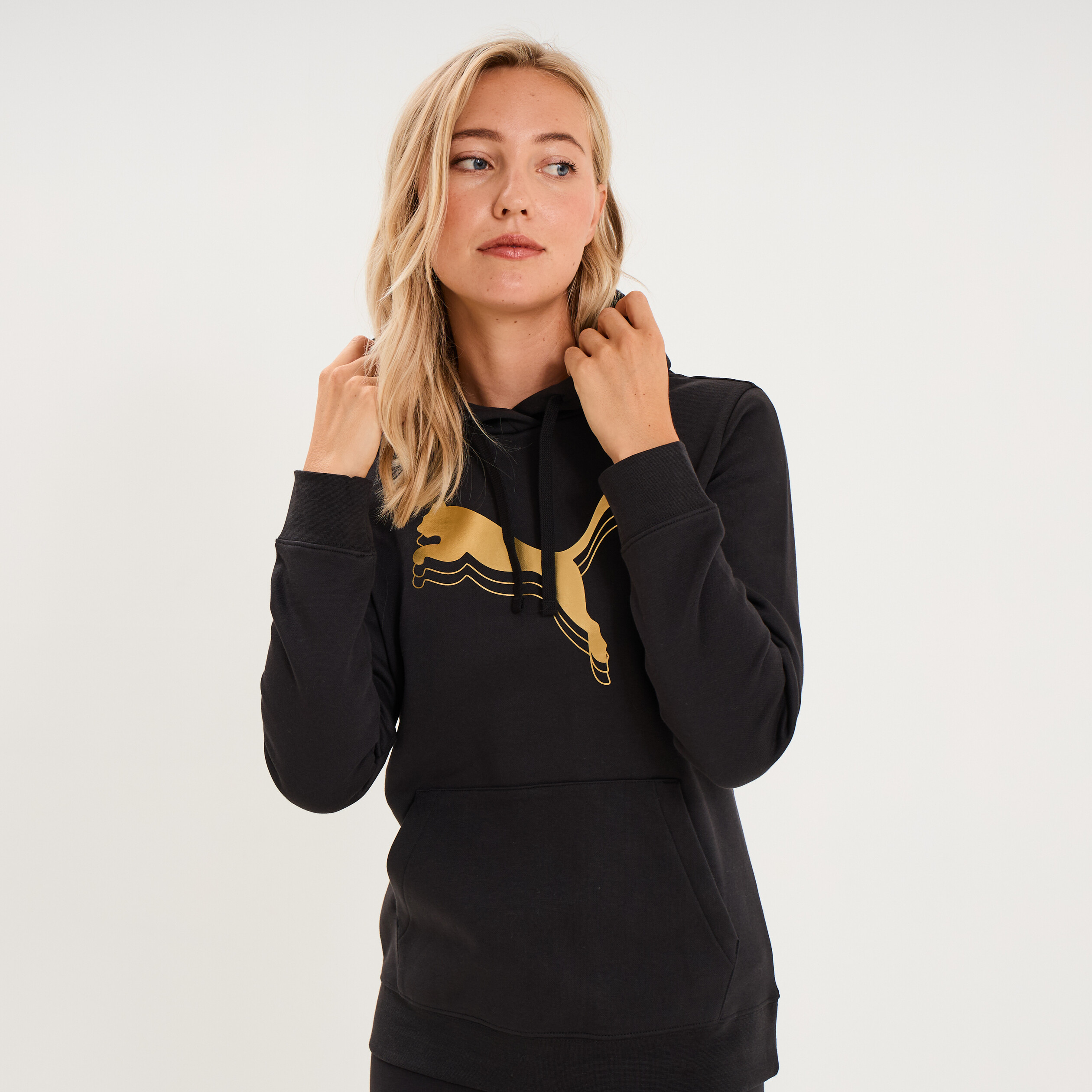 Sweat hoodie 1 poche &agrave; capuche Puma noir femme