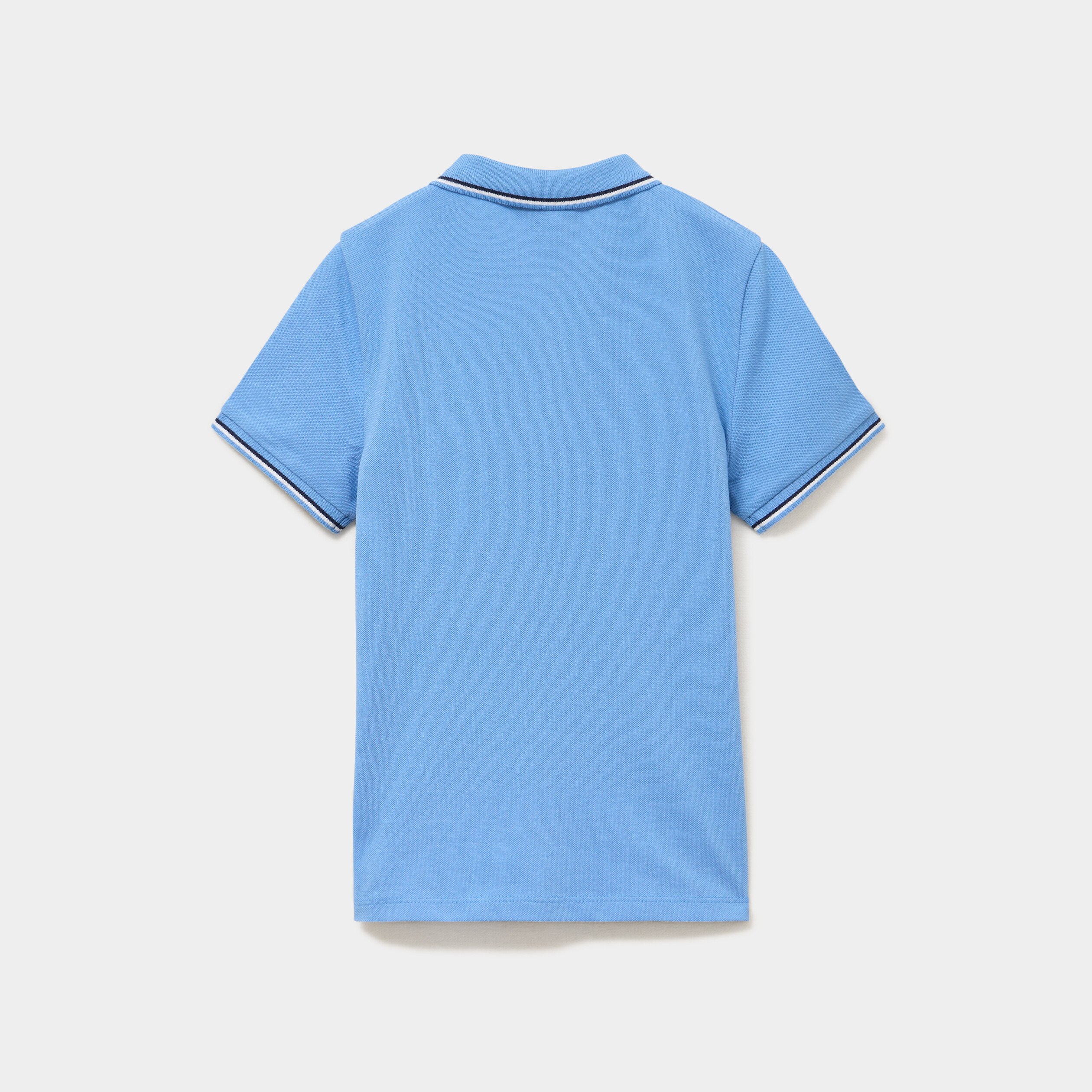 Polo manches courtes coton bleu lavande gar&ccedil;on