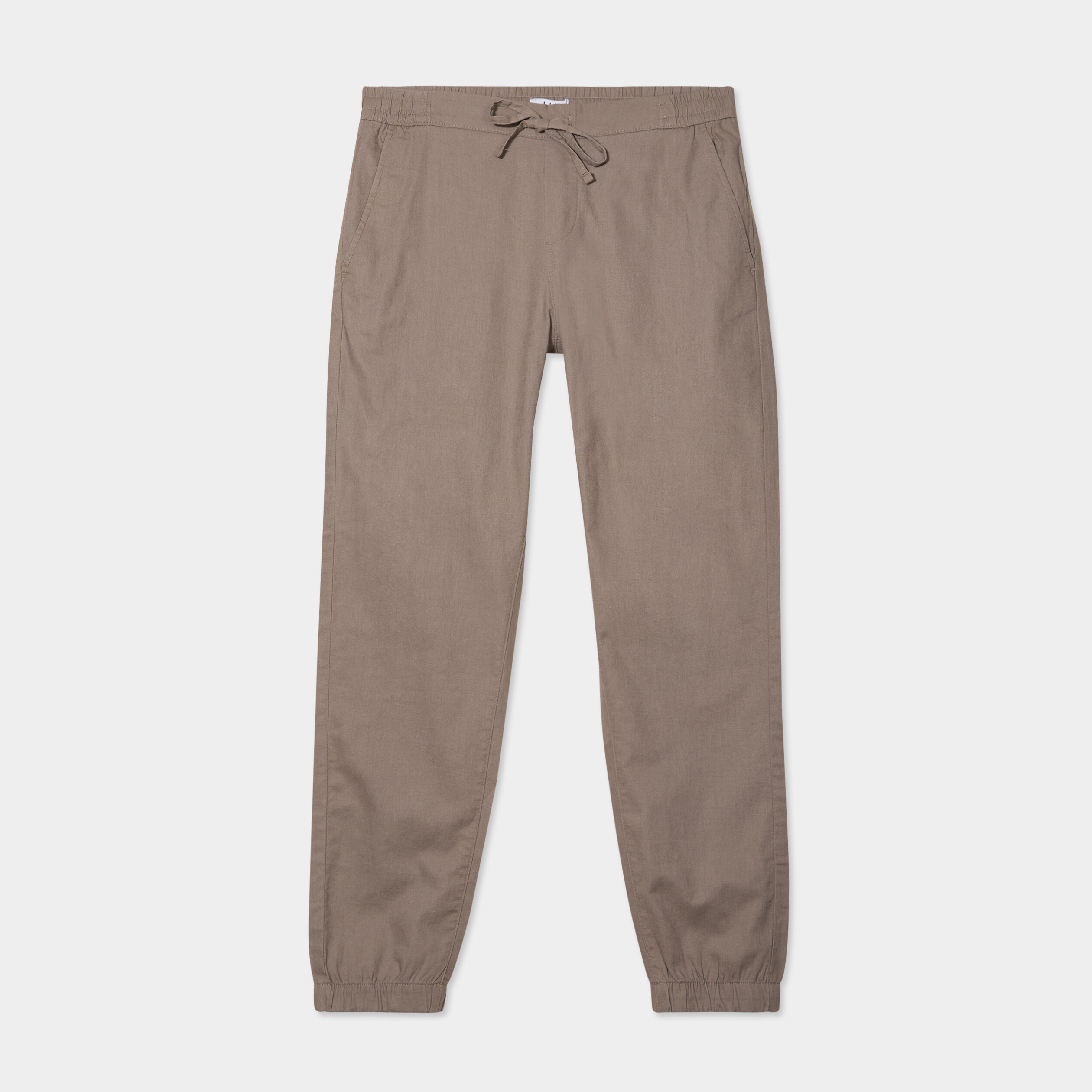 pantalon de jogging en lin melange gris homme Pantalon de jogging en lin mélangé gris homme