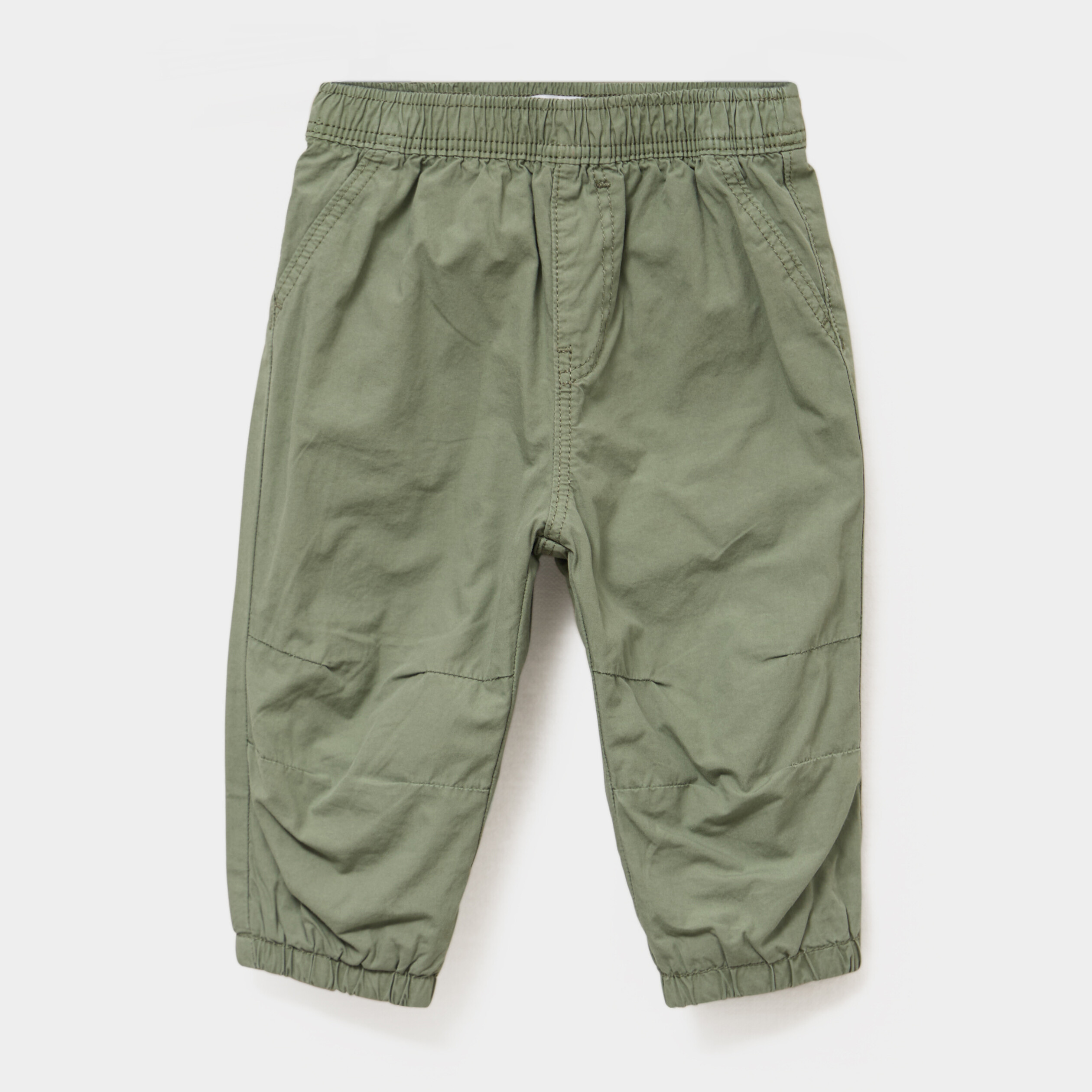 Pantalon jogger doubl&eacute; coton vert kaki b&eacute;b&eacute; gar&ccedil;on