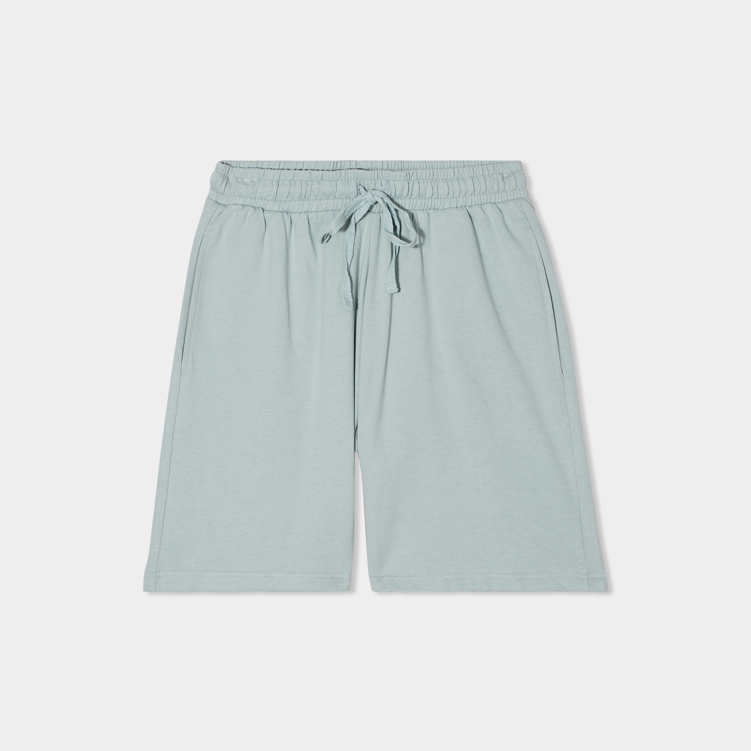 bas de pyjama short taille elastiquee bleu gris femme Bas de pyjama short taille élastiquée bleu gris femme
