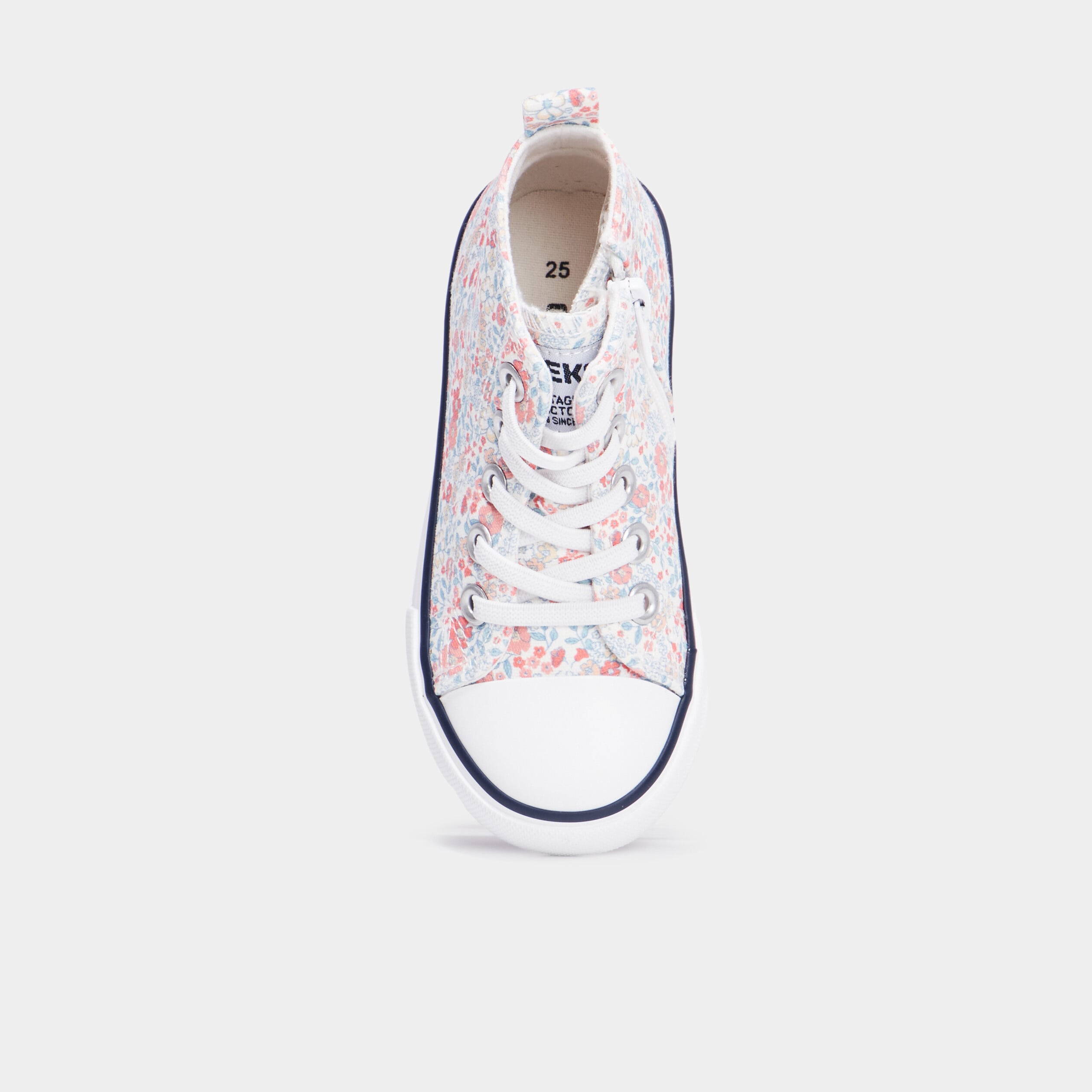 Baskets montantes zipp&eacute;es bout renforc&eacute; ecru fille