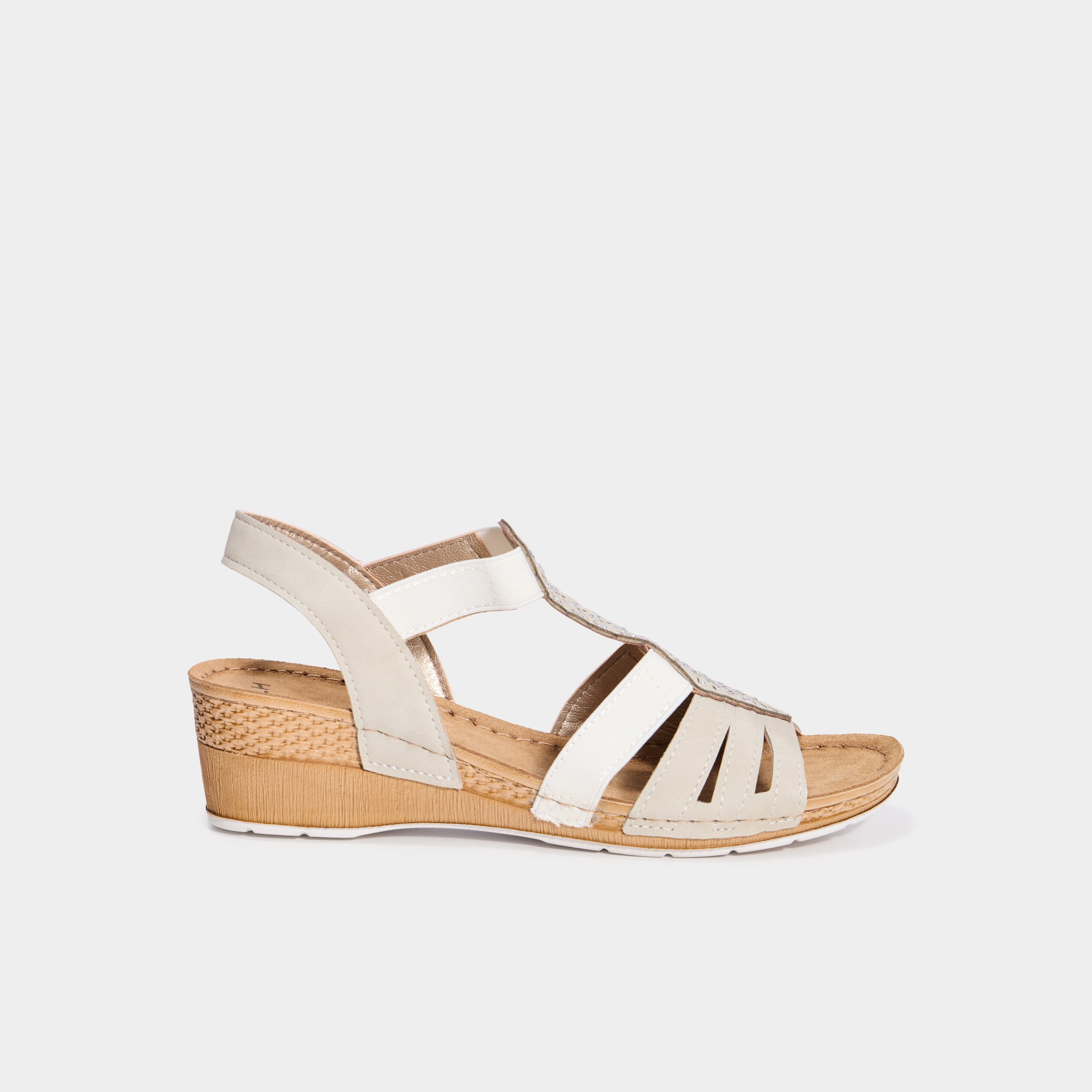 sandales compensees pied large blanc femme Sandales compensées pied large blanc femme